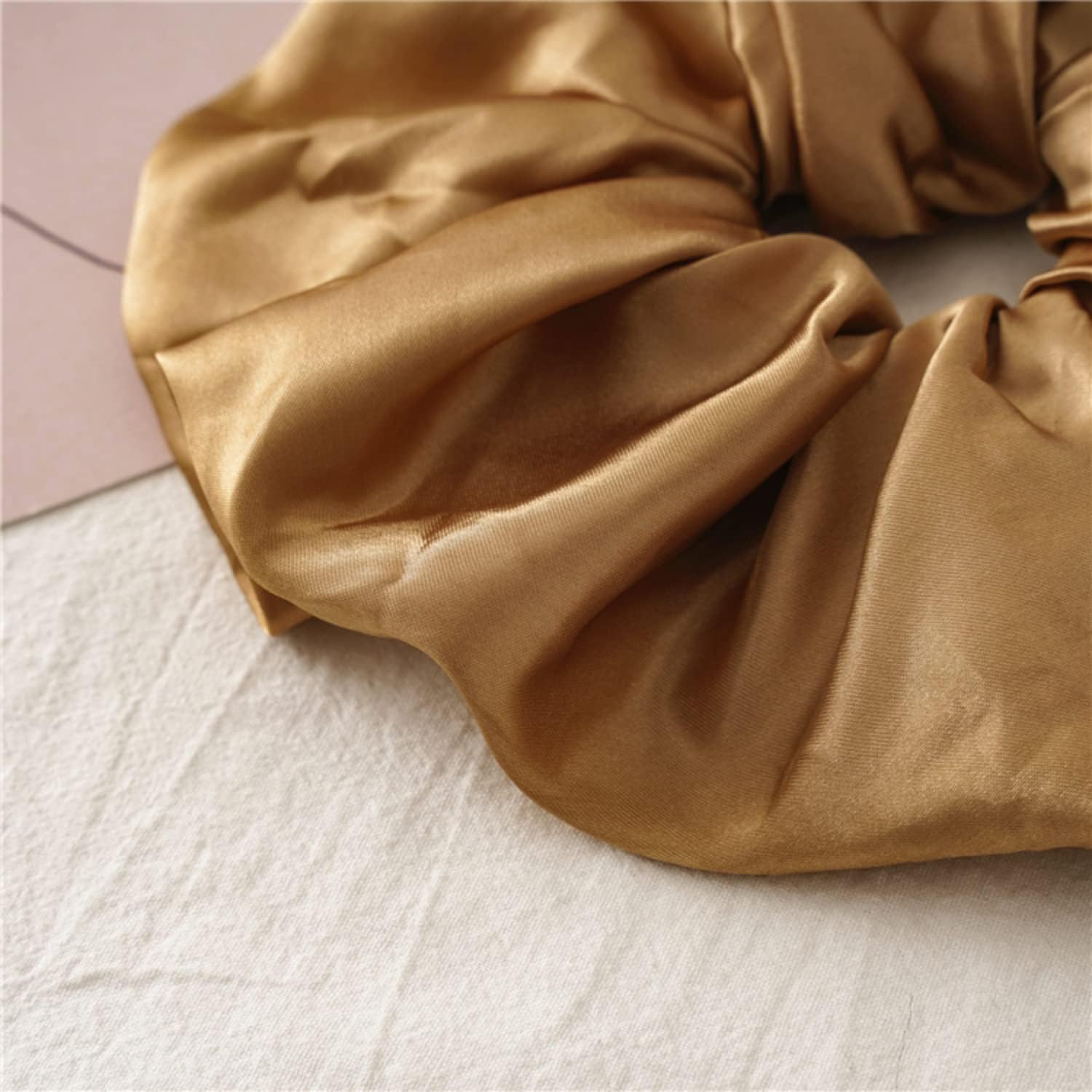 Big Satin Scrunchies for Women, XL Oversized Hair Scrunchies for Thick Hair, Extra Large Soft Silk Pillow Scrunchy, Jumbo Hair Tie for Curly Hair Buns Ponytails, 6 Pack(M) image number 5
