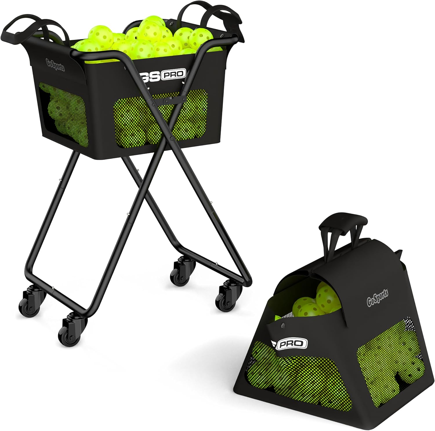 Gosports Ball Caddy with Wheels - Portable Cart Holds 140 Pickleballs or 175 Tennis Balls image number 4