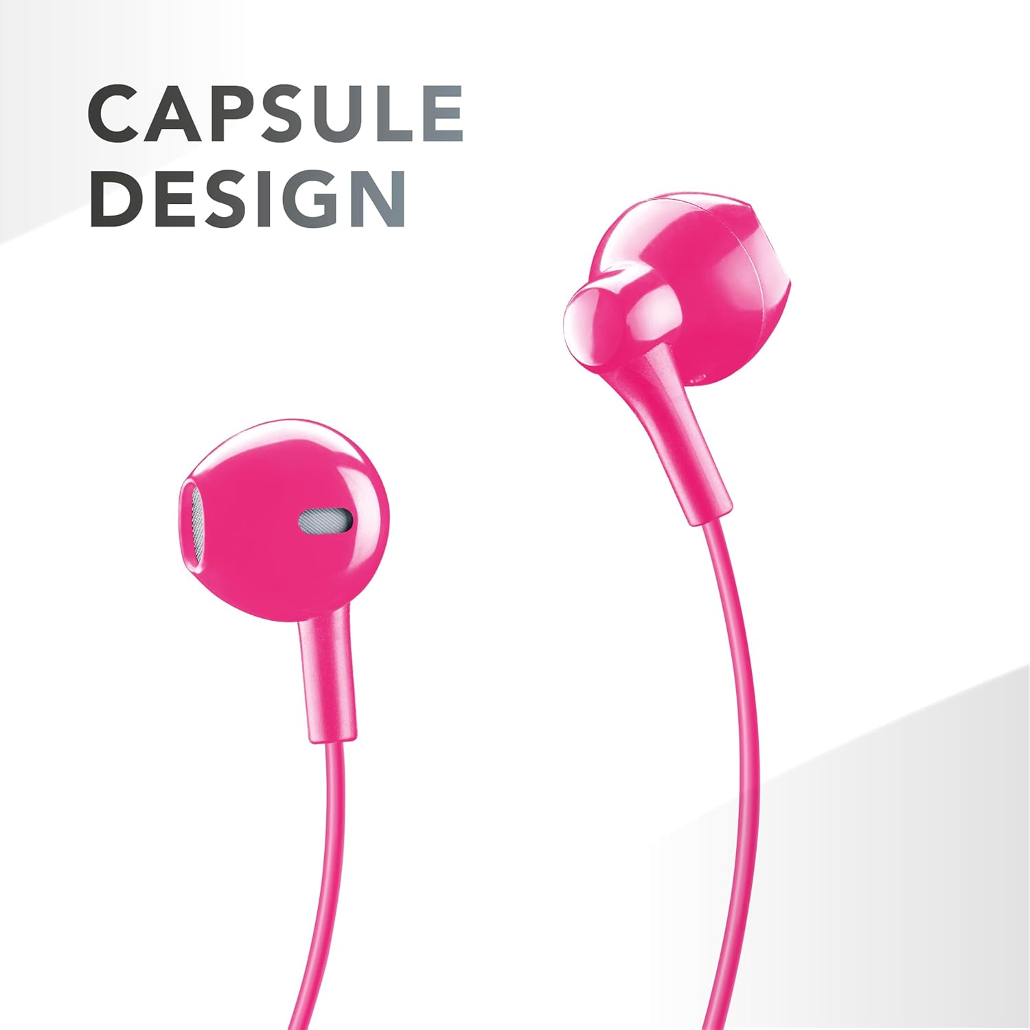 Music Sound - Capsule Headphones - Headphones with Cable and Microphone - USB-C Compatibility - Metal Details - Colour Pink image number 1