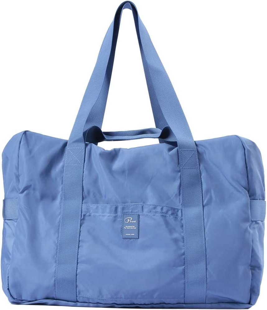 Foldable Travel Duffel Bag, Sports Duffels Gym Bag, Rainproof Nylon Totes, Lightweight Duffle Bags for Women & Men, Outdoor Vacation Weekend Bag by Vanfn P.Travel Series (Matte Blue)