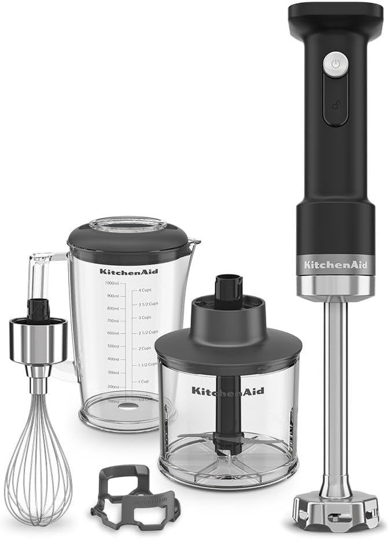 Kitchenaid Cordless Hand Blender - Kitchenaid Go Hand Blender Portable Hand Blender with Extra Chopper and Whisk - No Battery - Black image number 4