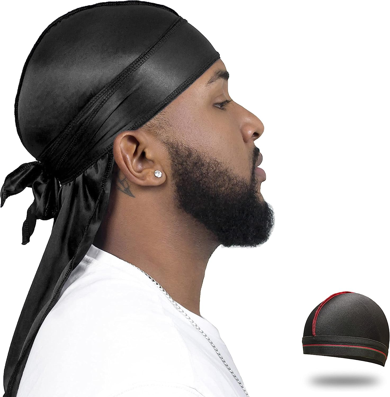 Silky Durag for Men Wave Cap Satin Dorag for Men Women 360 Wave