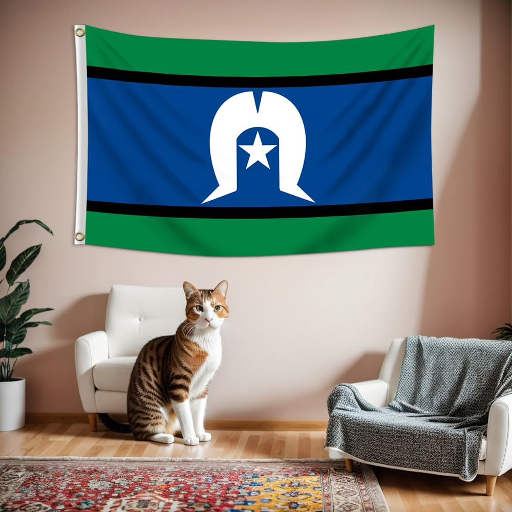 Naerza Torres Strait Islander Flag/Banner 3X5Ft Heavier Duty 100% Polyester 150D image number 5