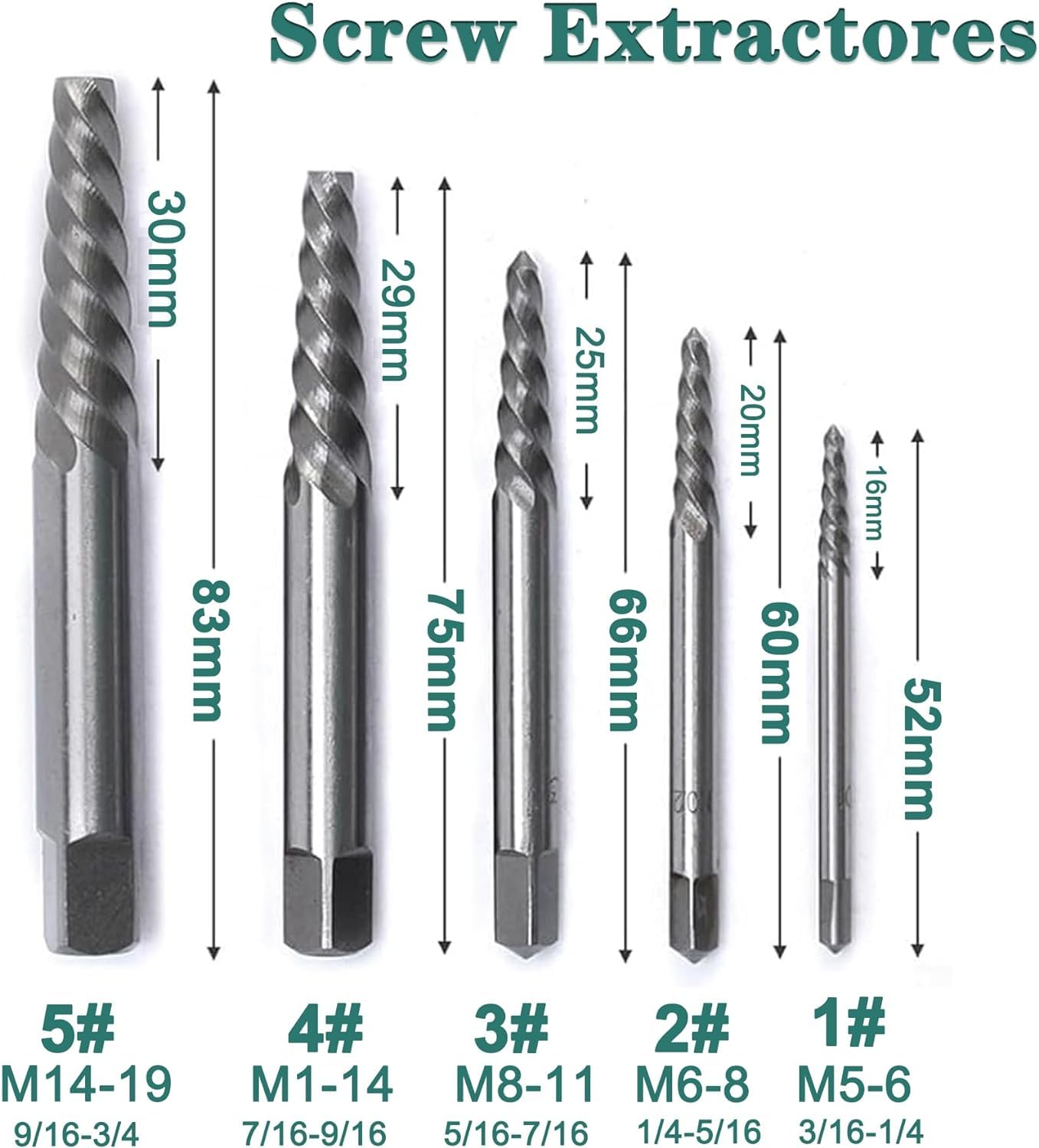 KEWAYO 10Pcs Screw Extractor and Left Hand Twist Drill Bit Set, HSS Steel Drill Bit, Reverse Drill Bit Extractor, for Removing Damaged Broken Screw and Bolt image number 2