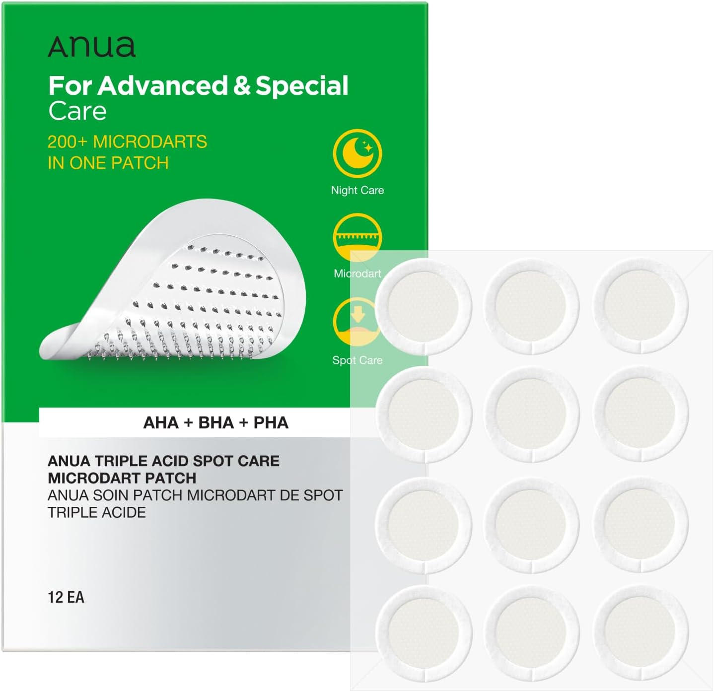ANUA Triple Acid Spot Care Microdart Patch (12 Pieces) image number 1