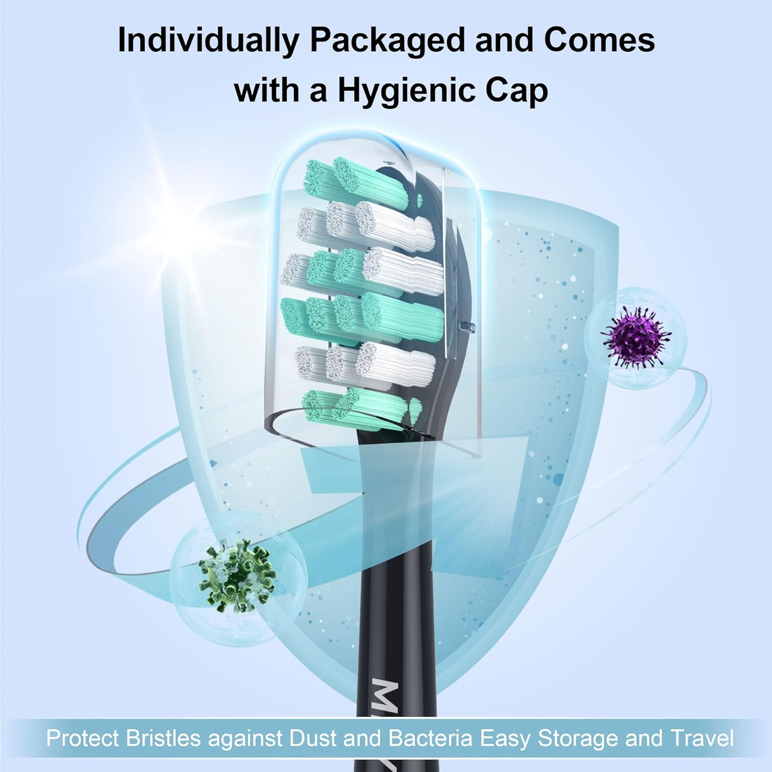 MRYUESG Replacement Heads Compatible with Philips Sonicare 10 Pack, Electric Tooth-Brush Head for Phillips, Black image number 3