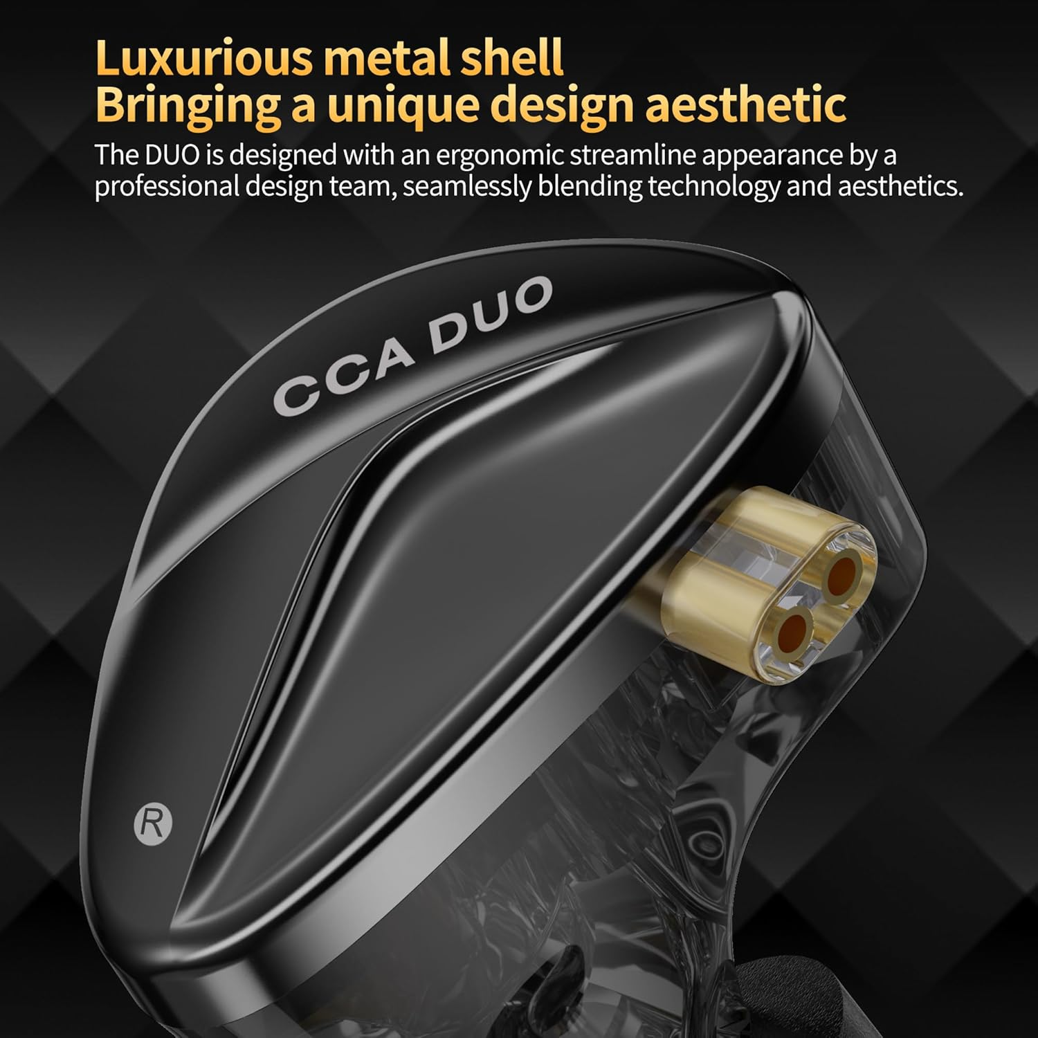 CCA - Duo Hifi in Ear Monitors High Performance Dual Dynamic IEM in Earphones 3D Printed Cavity & Luxury Metal Shell 0.75 Mm 2 Pin with Silver-Plated Detachable Cable (Without Microphone) image number 5