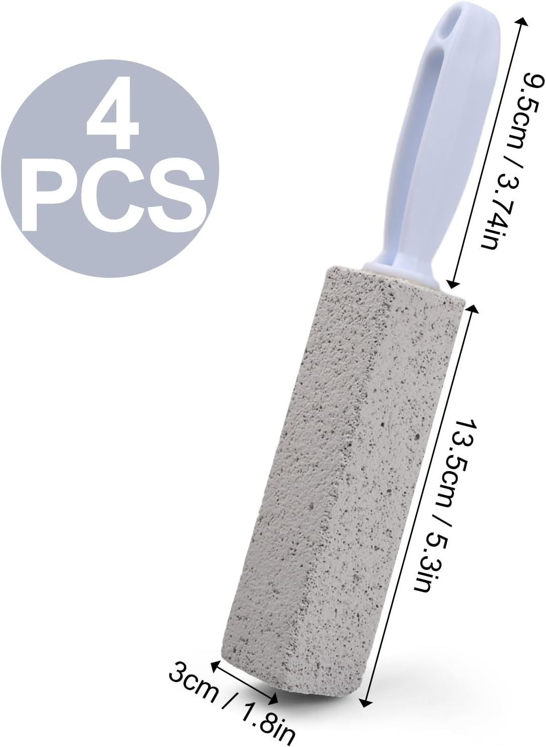 4 Pieces Pumice Stone Cleaning Stone with Handle, Pumice Stone Toilet Cleaner, Pumice Stone for Toilet, Pumice Stone Foot Care, Grill Cleaning Stone, Cleaning Stone for Toilet Kitchen Shower Bathroom Sink