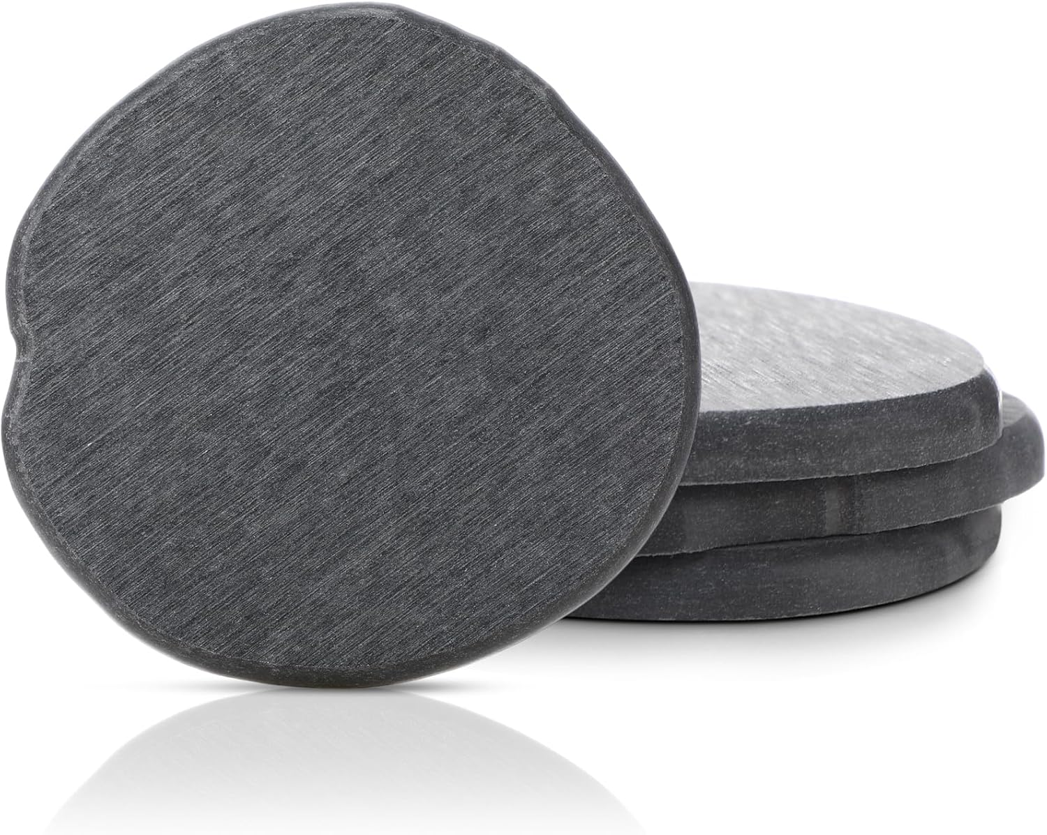 Diatomaceous Earth Coasters Set of 8，Cool Absorbent Quick-Dry Drink Coasters for Desks, Cute Modern Stone Design with Stylish White Aesthetic (8, White)