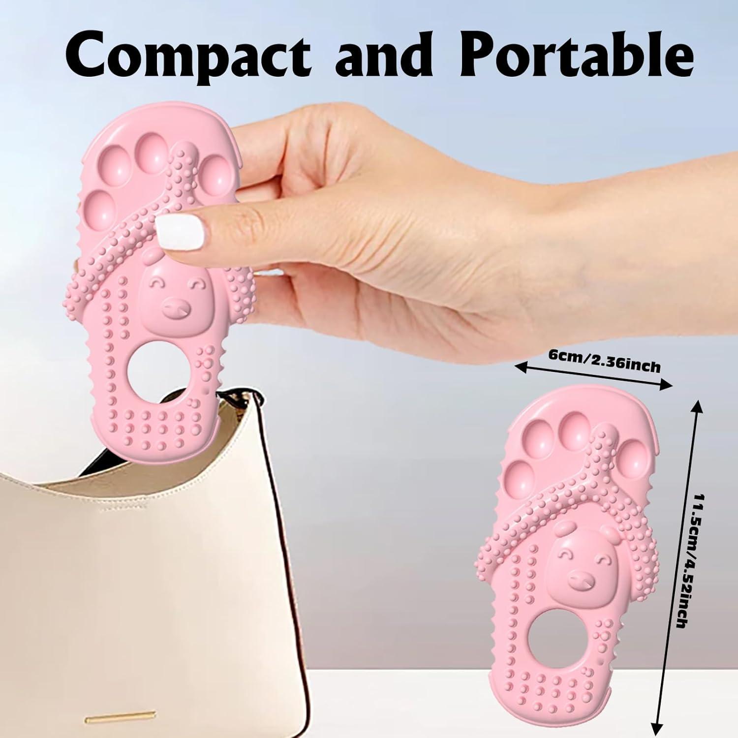 KASESSS Dog Chew Toys, Slipper Shaped Puppy Teething Toys, Interactive Dog Toys for Boredom Indestructible Dog Toys Rubber Puppy Chew Toys for Home and Outdoor Portable Tough Dog Toys image number 5