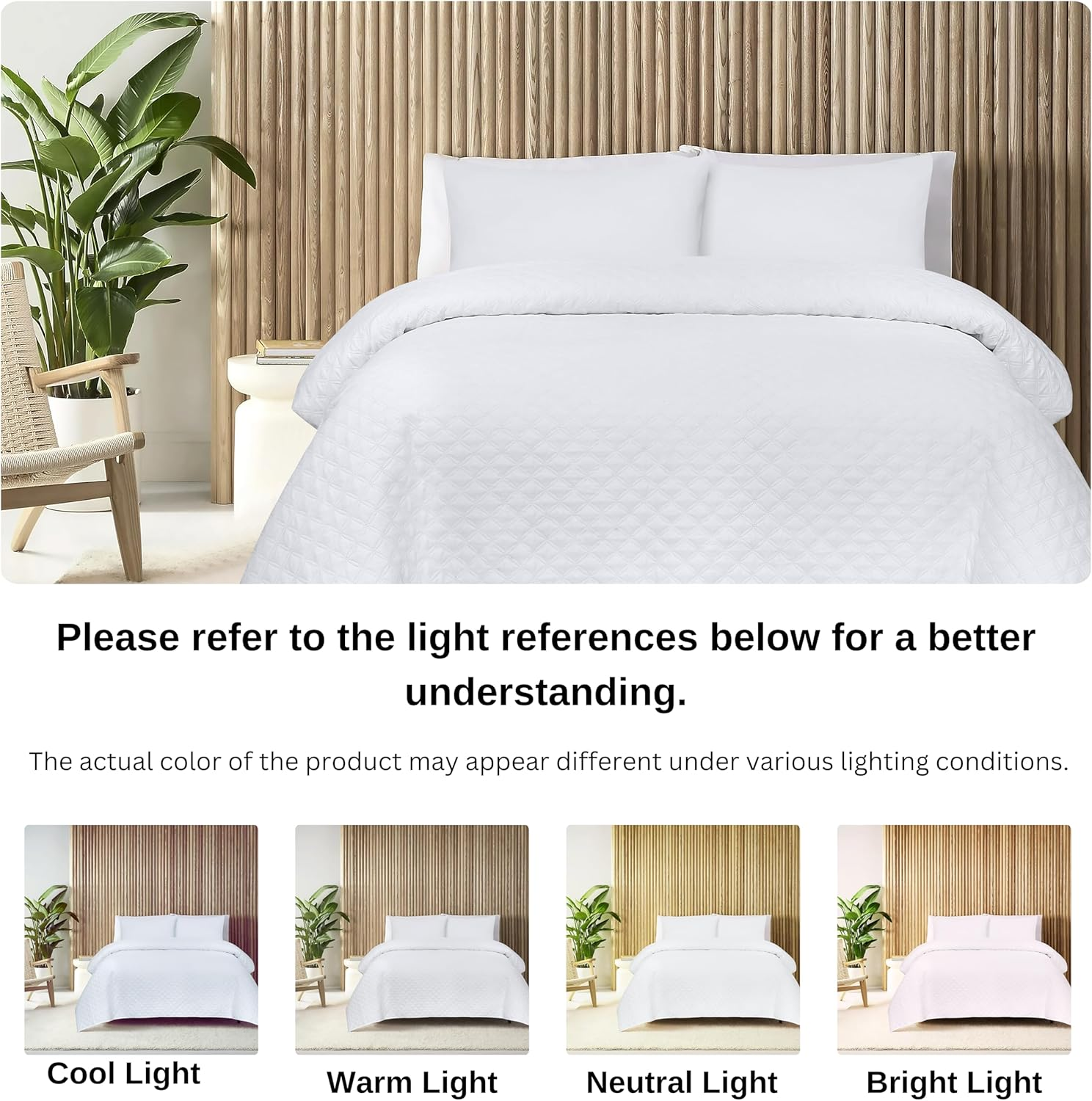 Bedding Comforter Sets &ndash; Microfiber Comforter Bed Set &ndash; Comforters & Sets- White Bedspreads and Coverlets- Bedding & Linen (3Pc, King) image number 2