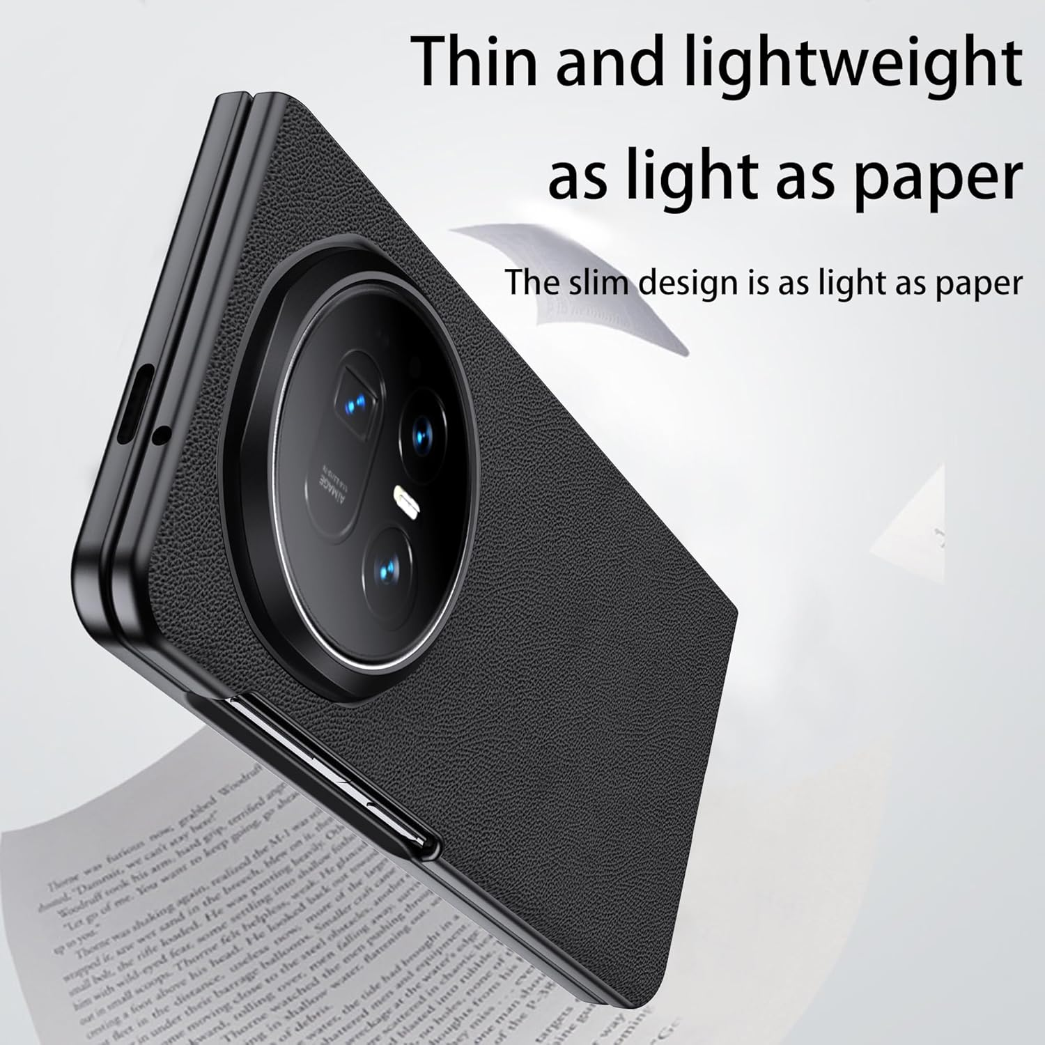 Rojeuinn Case for Honor Magic V5 5G, High-Quality Liquid Silicone Material, Full Cover Mobile Phone Case, Shockproof, Scratch-Resistant, Anti-Fingerprints, Durable - Black image number 1