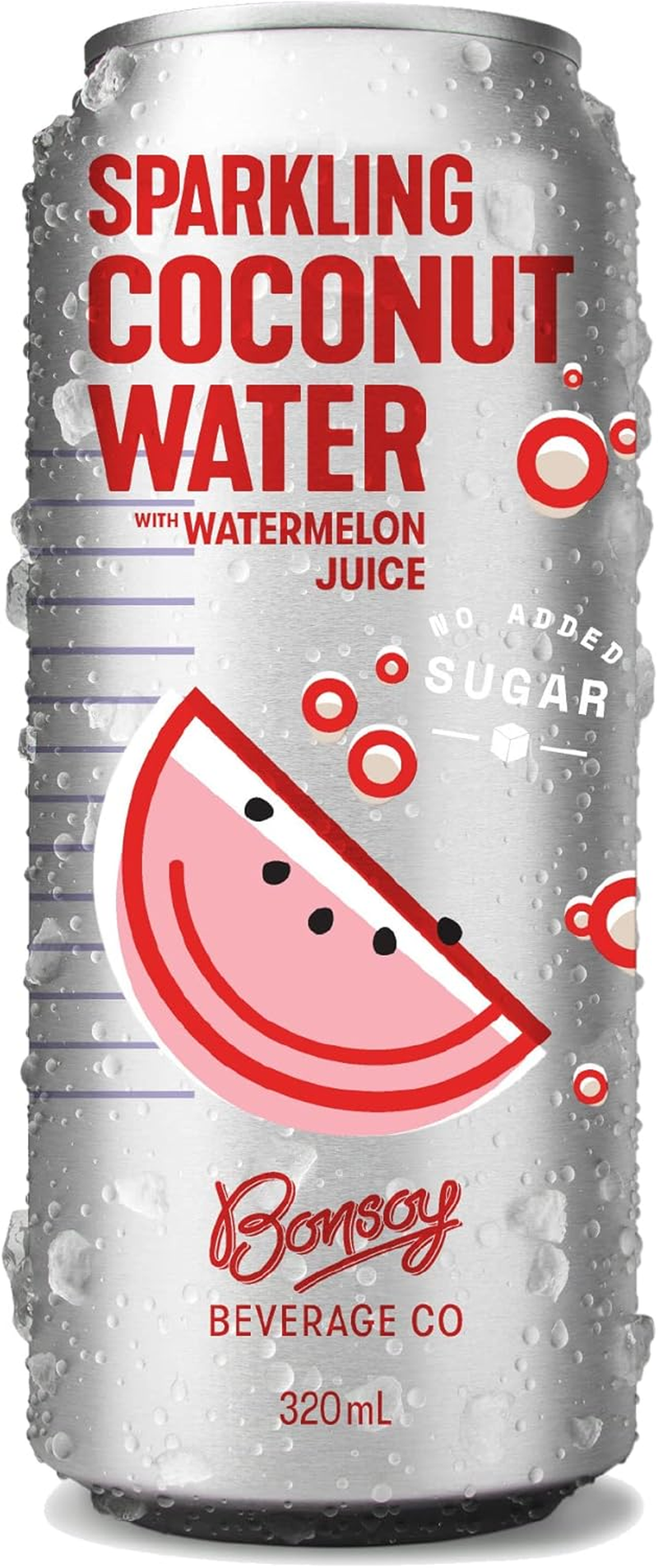 Bonsoy Sparkling Watermelon Coconut Water 320 Ml, Pack of 12