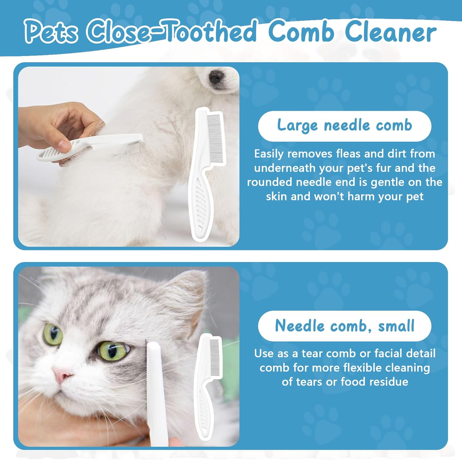 Zssxysm 3 Piece Cat Brush Dog Lice Comb Grooming Tool Self-Cleaning Brush for Long and Short Hair, Professional Pet Accessory image number 4