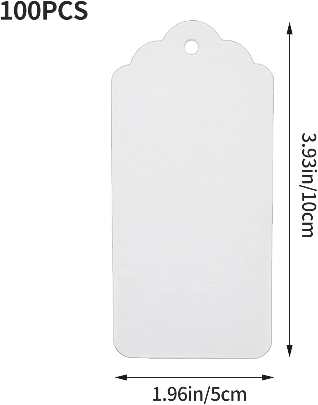 AIWFL 100PCS Blank Kraft Tags Paper Hang Tags DIY Cards White Hanging Marking Tags Price Labels for Wedding Birthday Party Favor image number 1