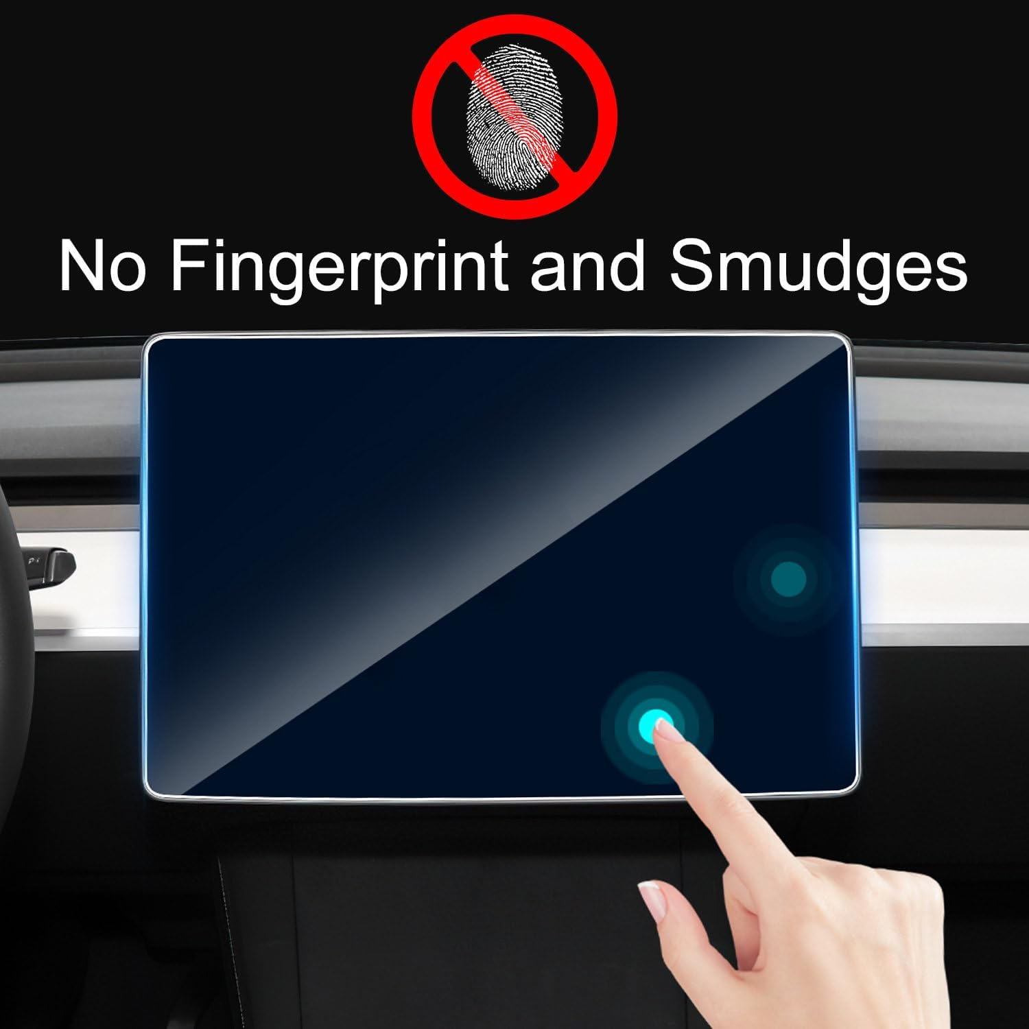 Tesla Model 3 / Y Center Screen Protectors 15 Inches, Specially Designed for Tesla Model 3 / Y, Anti-Scratch, Anti-Collision, Anti-Fingerprint, Frosted Texture, Tempered Screen Protector image number 5