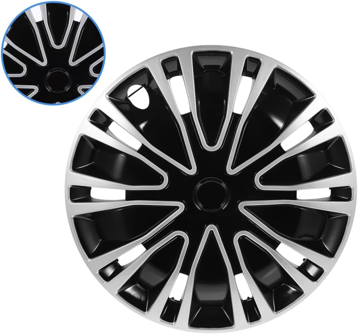 GETAJGHSD 16-Inch Automotive Wheel Hub Cover Rim Cap Silver Black Universal Decorative Hubcaps for Cars Vehicle Wheel Rim Covers image number 3