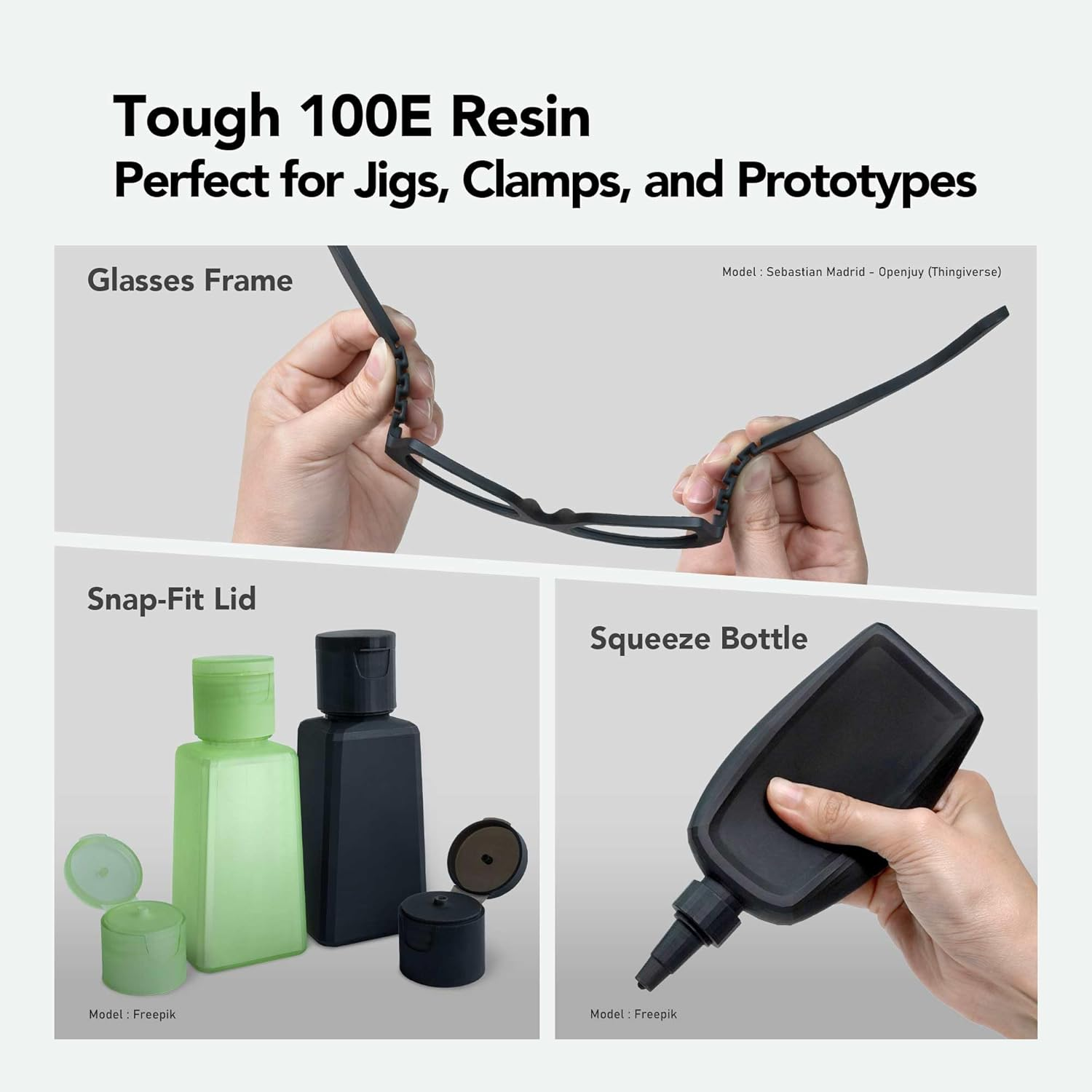 Phrozen Tough 100E 3D Printer Resin | Uv-Curing Resin for Most 405Nm LCD/DLP Printers | Engineering Resin with Toughness - Green (1Kg) image number 2