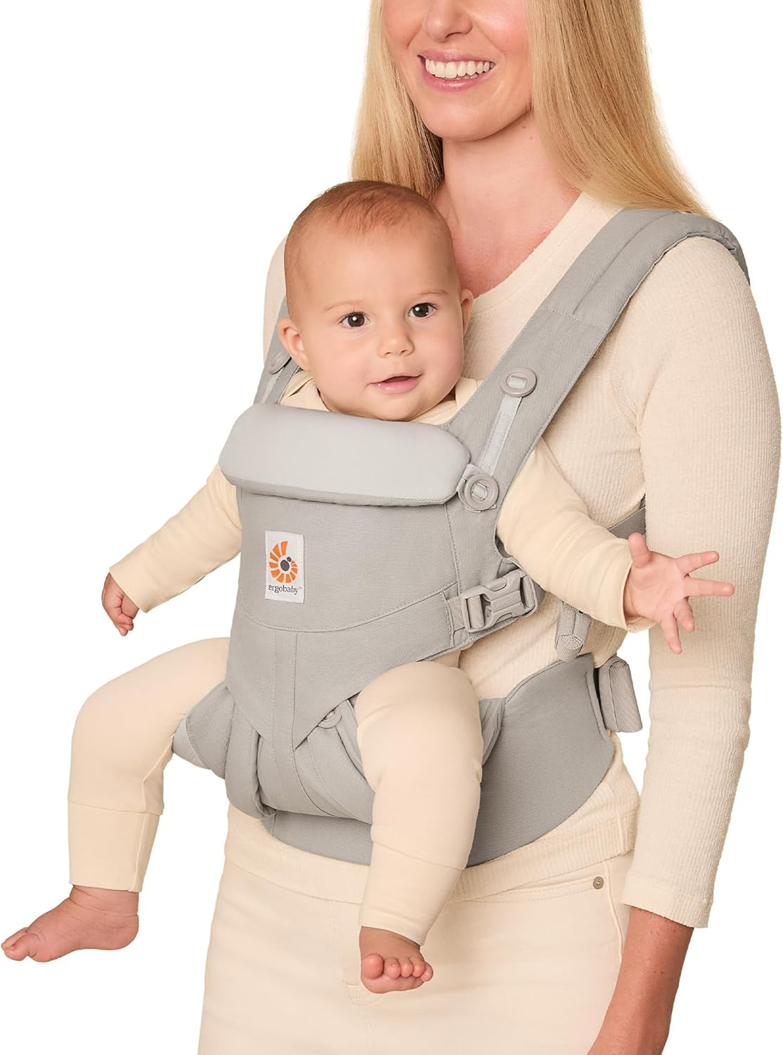 Ergobaby Omni 360 All-Position Baby Carrier for Newborn to Toddler with Lumbar Support (7-45 Pounds), Pearl Grey, One Size (Pack of 1)