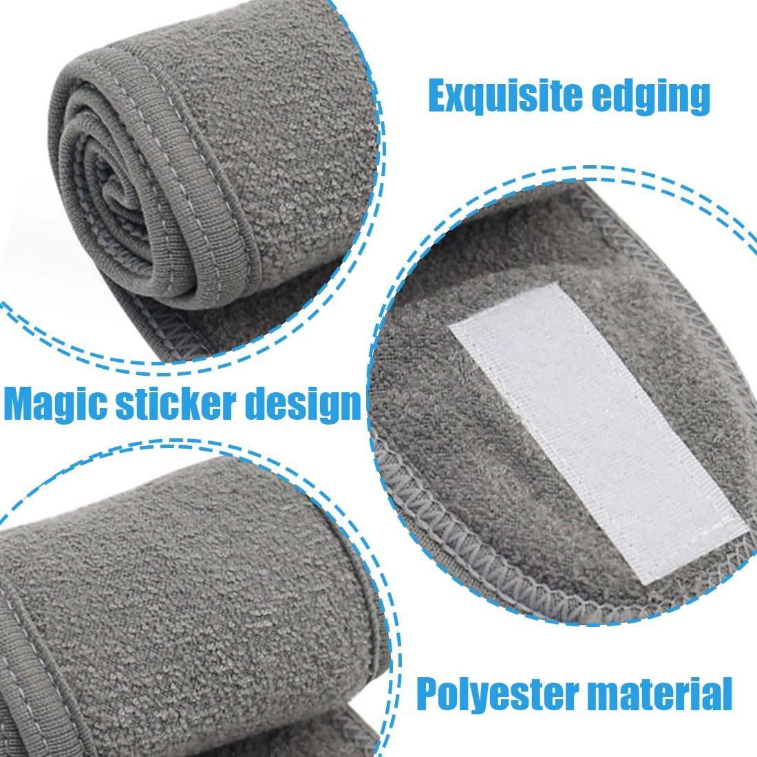 Pack of 3 Cosmetic Headband Terry Cloth Hair Protection Band with Fastening for Cosmetic Treatments Hair Protection for Make-Up, Sports, Yoga image number 3