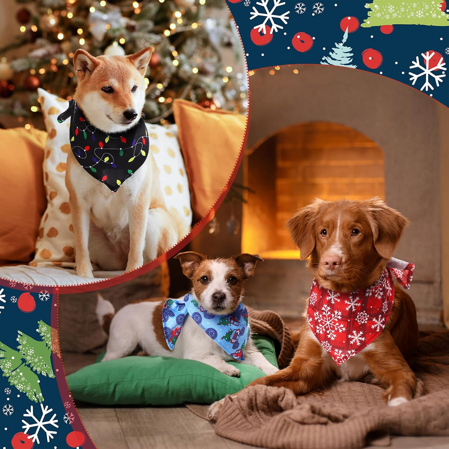 Paterr 100 Pieces Dog Bandanas Bulk Christmas Pet Handkerchief Soft Dog Cute Triangle Bibs Kerchief Adjustable Washable Xmas Pet Scarf Costume Accessory Decoration for Small Medium Dogs Puppy Cats image number 5