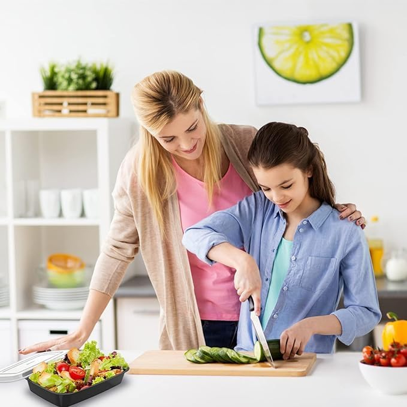 35 Pack 32Oz Food Storage Containers with Lids &ndash; Extra Large & Thick Meal Prep Containers, Bpa-Free Reusable Plastic Bento Boxes, Stackable, Microwave/Dishwasher/Freezer Safe image number 6