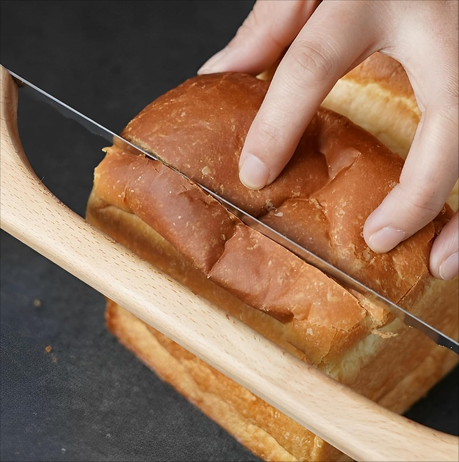 Wooden Bread Knife, 15.7 Inch Bread Cutter Slicer for Homemade Sourdough Bread image number 2