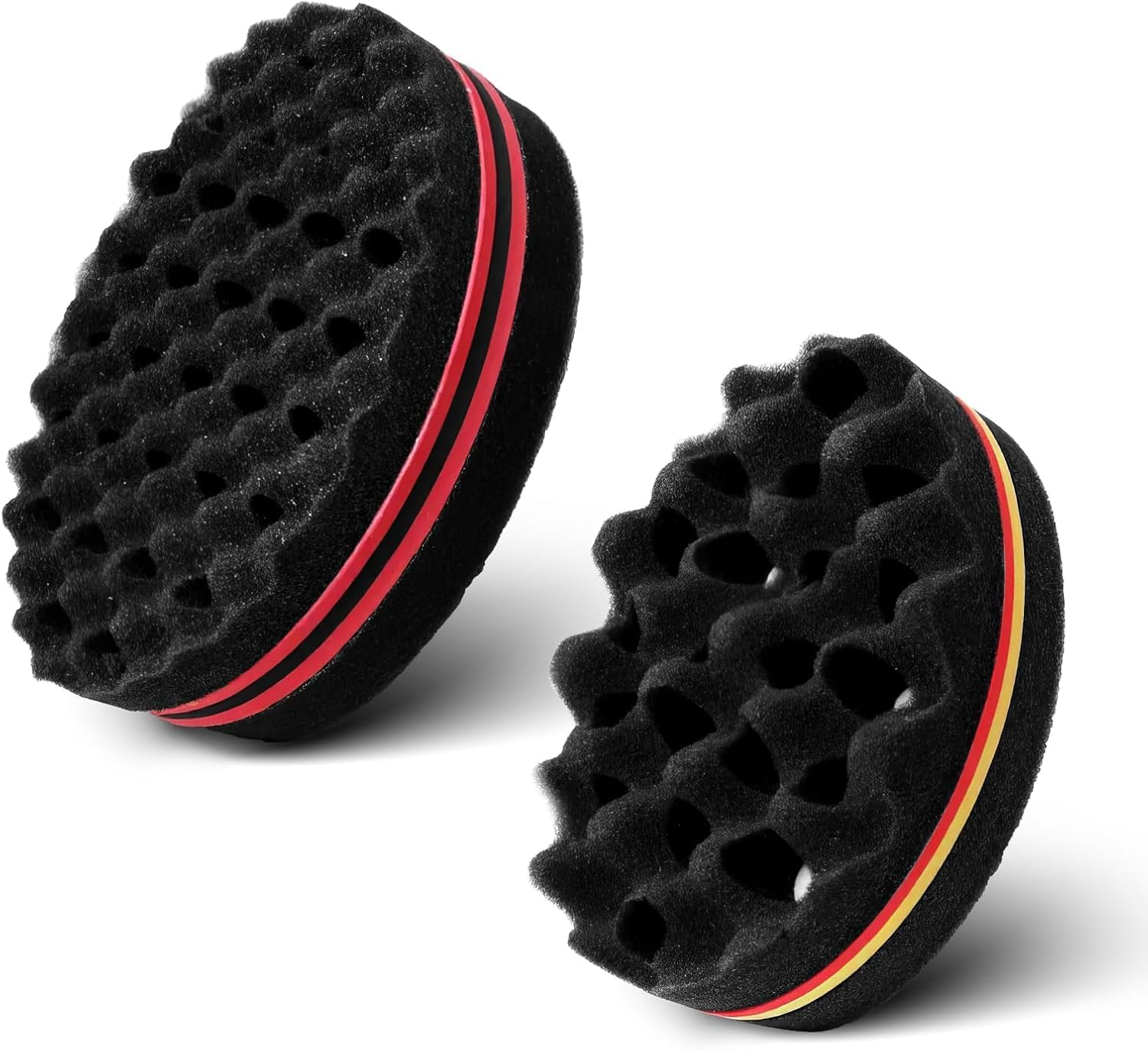 Big Holes Hair Twist Sponge Brush, 2Pcs Curls Hair Sponge Brushes for Barber Styling, Twist Hair Sponges Big Holes Barber Sponges Brush image number 4