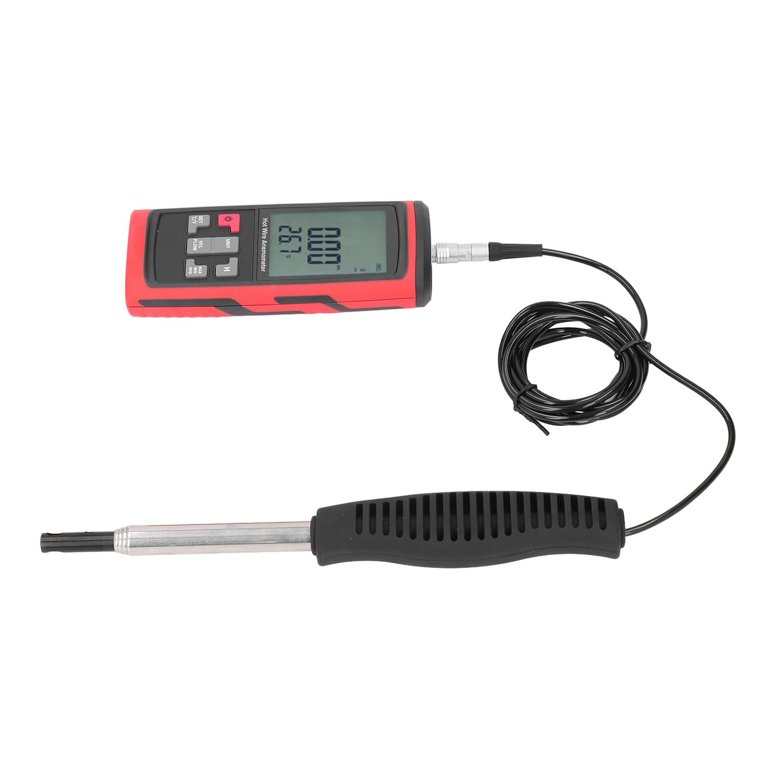 Jiawu Wind Speed Meter, HD Anemometer Digital Display with Temperature Humidity Measurement for Offshore Operations Air image number 3
