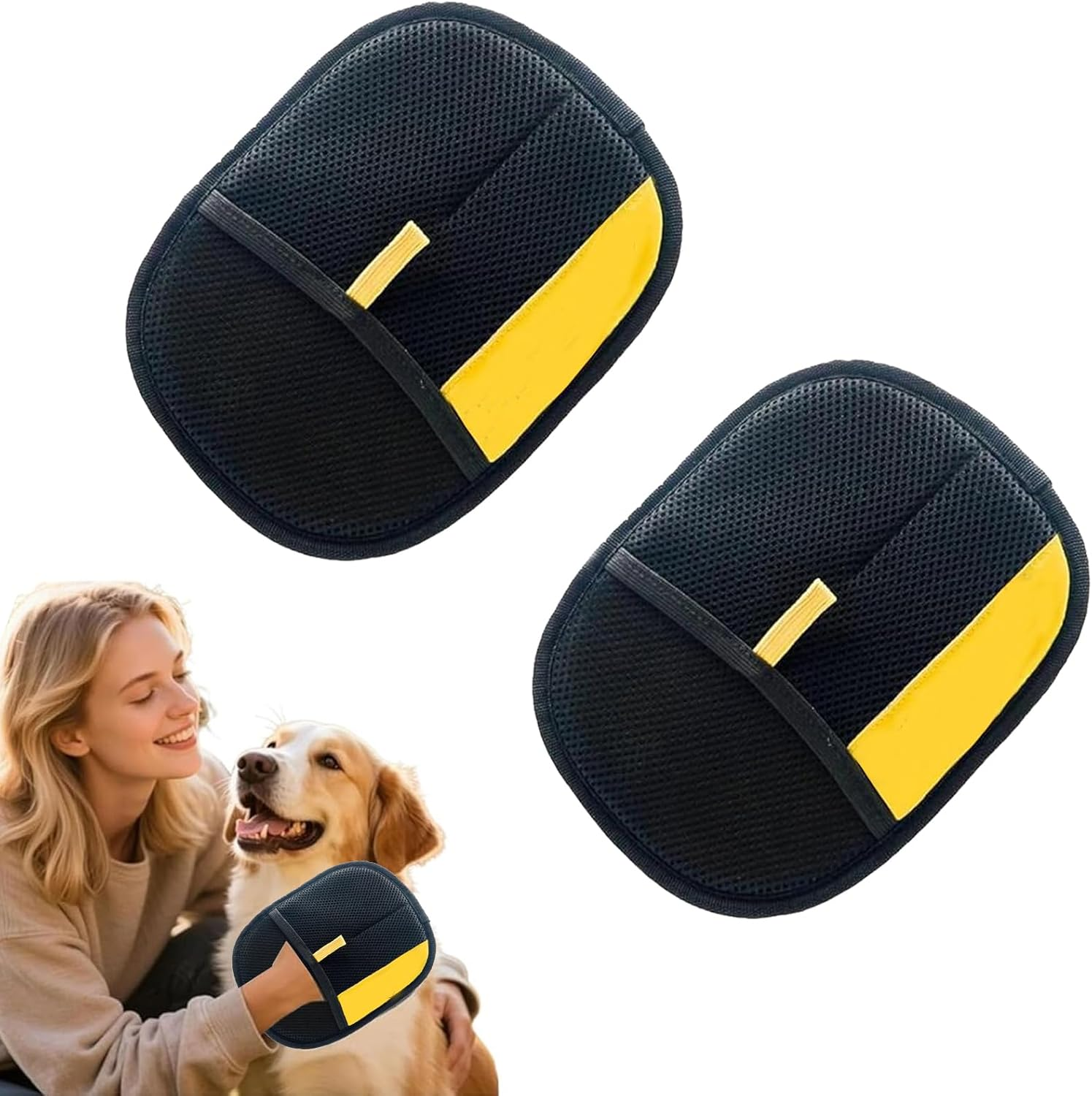 Haakhui 2 Packs Pet Hair Remover Gloves, Upgrade Reusable Double Sided Electrostatic Pet Hair Remover,Good for Cleaning Furniture and Clothing Pet Hair