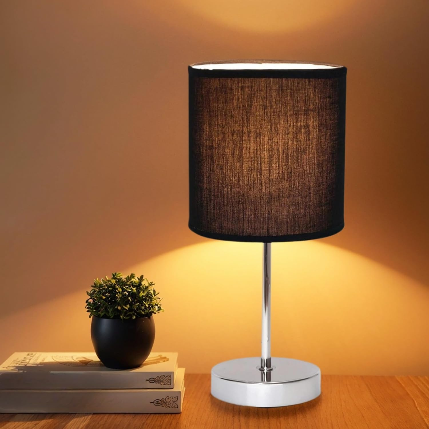 Set 2 Pack Black Touch Table Lamp for Living Room Bedroom, E14 Lamp Holder Max 40W LED Bulb, Not Included LED Blubs (AU Plug) - Black image number 2