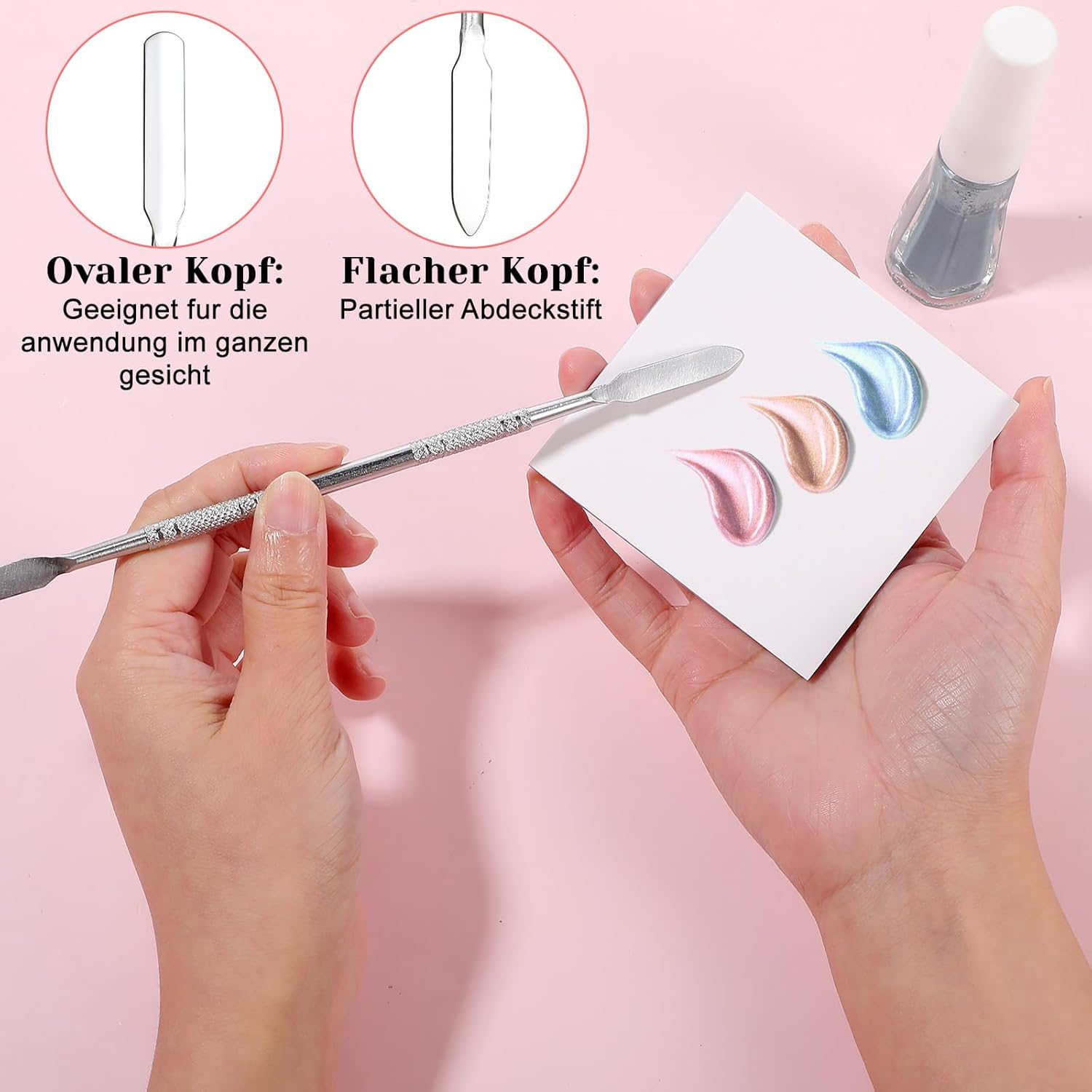 50 Sheets Disposable Nail Polish Palette Paper, Waterproof Nail Art Mixing Tool with Stainless Steel Stirring Rod Portable Gel Polish Palette for Makeup Nails Gel Mixing Home Salon image number 1
