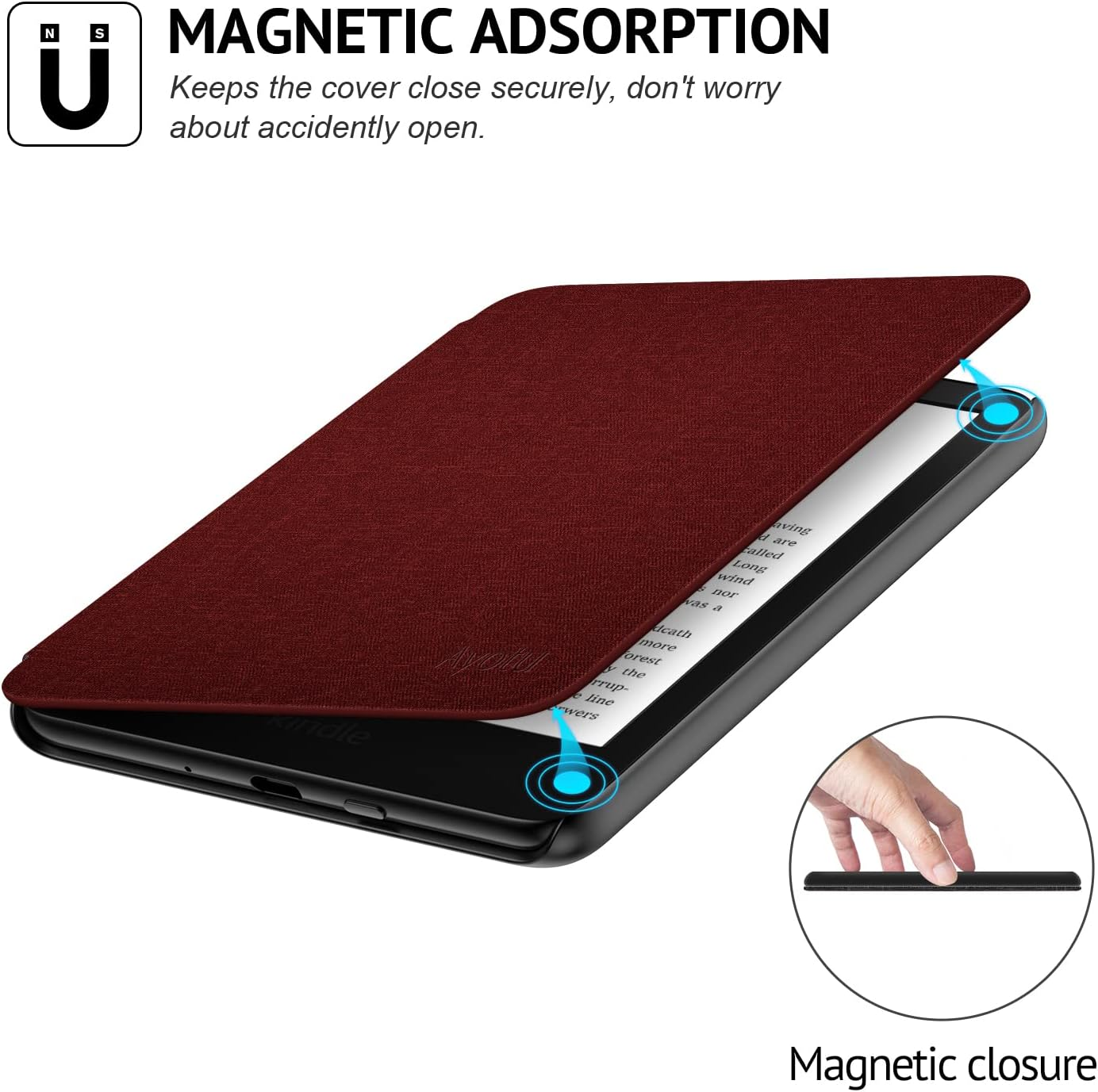 Ayotu Case for 6" All-New Kindle (2024/2022 Release), Slim Lightweight Durable Cover with Auto Sleep/Wake, ONLY Fit 6 Inch Basic Kindle 11Th Gen 2024/2022 Release, Red image number 4