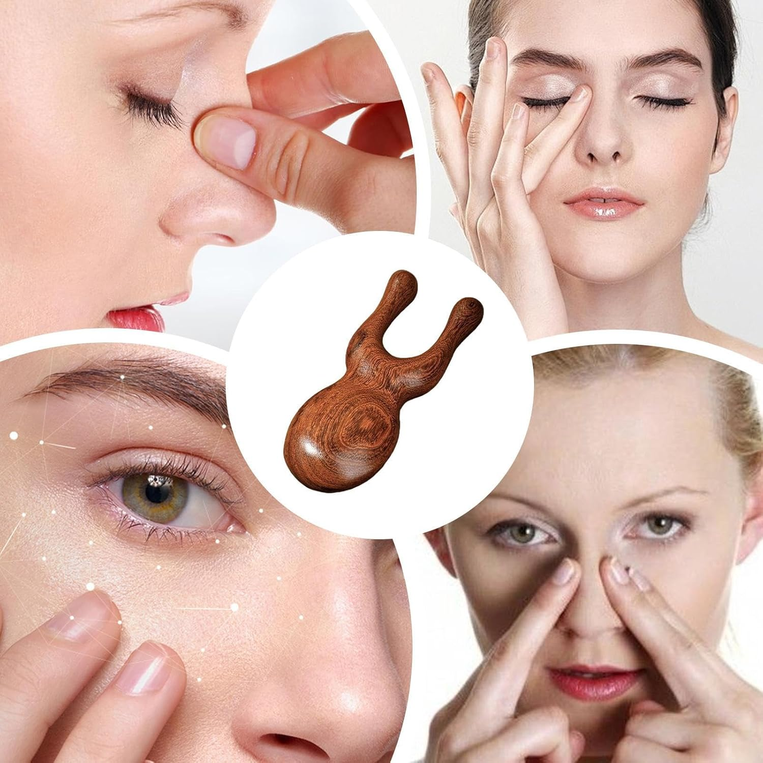 Sandalwood Scalp Massager,3Pack Wide Tooth Deer Antler Smoothing Comb 6/5/2 Claw,Wooden Deer Antlers Nasal Scraper,Fashionable Sandalwood Wide Tooth Combs image number 5