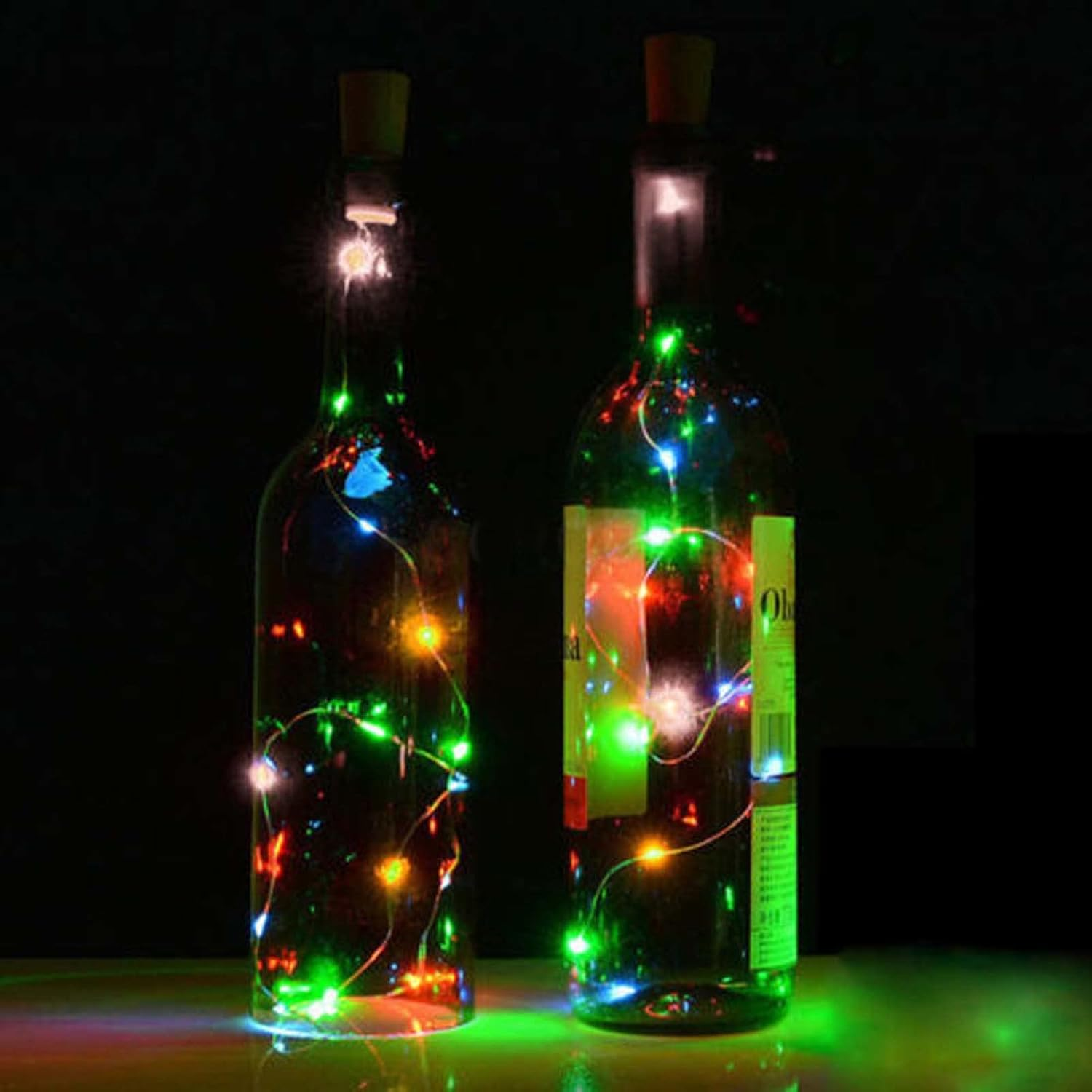 Zzhugyin Wine Bottle Lights with Cork Lights, 20 LED Waterproof Outdoor Fairy String Light, DIY Bedroom Party Wedding Christmas (Warm Light-2Pack) image number 2