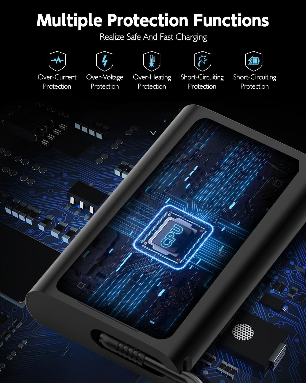 65W Dell USB C Laptop Charger for XPS 13 15 9345 9350 9360 9365 9370 9380 9560 DELL Latitude 5420 5290 5520 7420 7410 7370 7275 7280 7480 7490 Chromebook 3100 3400 5190 AC Adapter Power Cord image number 2