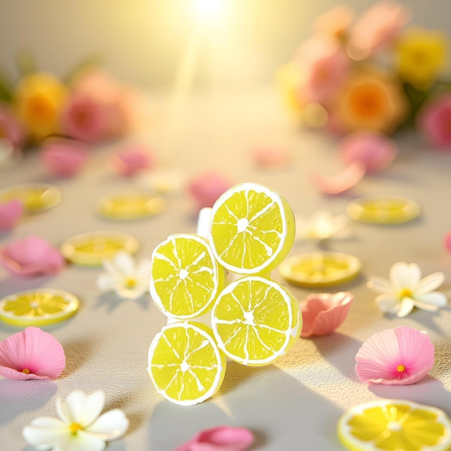 4Pcs Double Lemon Slices Hair Clips Lemon Hair Clip for Women Girls Bangs Side Hairpins Creative Barrettes Duckbill Hair Accessories Clips and Barrettes Decoration