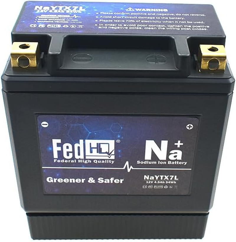 Sodium Ion Battery 12V 54Wh for YTX7L-BS GTX7L-BS RTX7L-BS MBTX7U UTX7L-BS CTX7L for Kawasaki KFX450R 2008-2014 for Honda CB250 Nighthawk 1991-2009 for Suzuki DR200SE 1996-2013