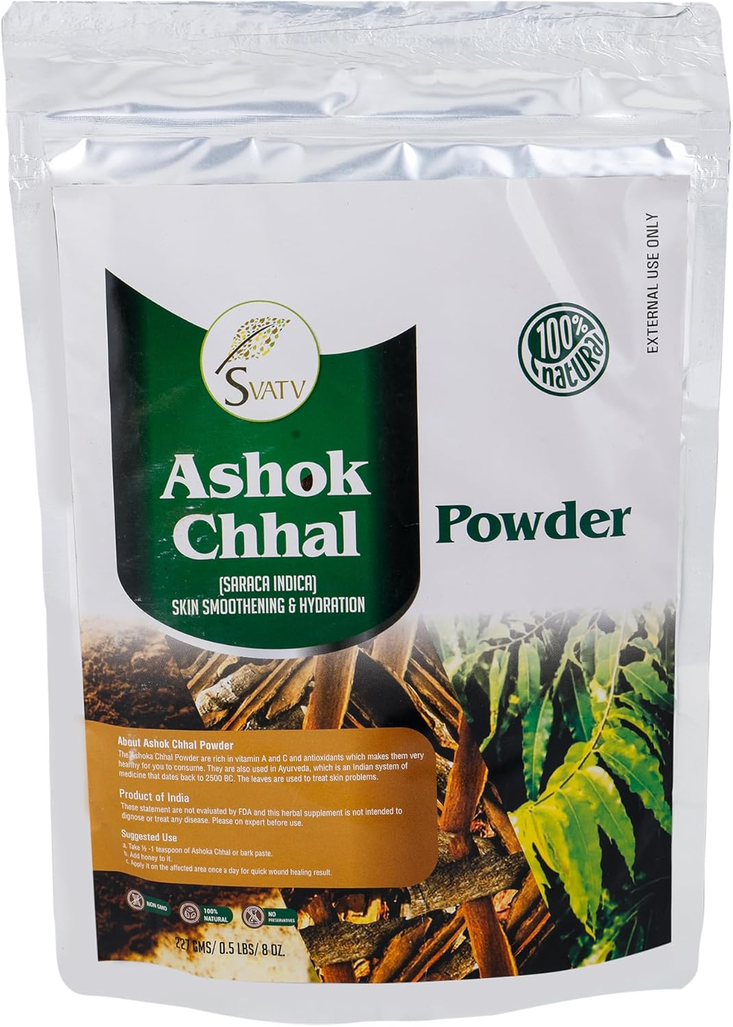 SVATV Ashok Chhal Powder (Saraca Indica) | Skin Care | Indian Ayrvedic Herbs | Improves Skin Health | Control Excess Skin Oil |- Size - 227G,0.5 Lb, 8Oz image number 5