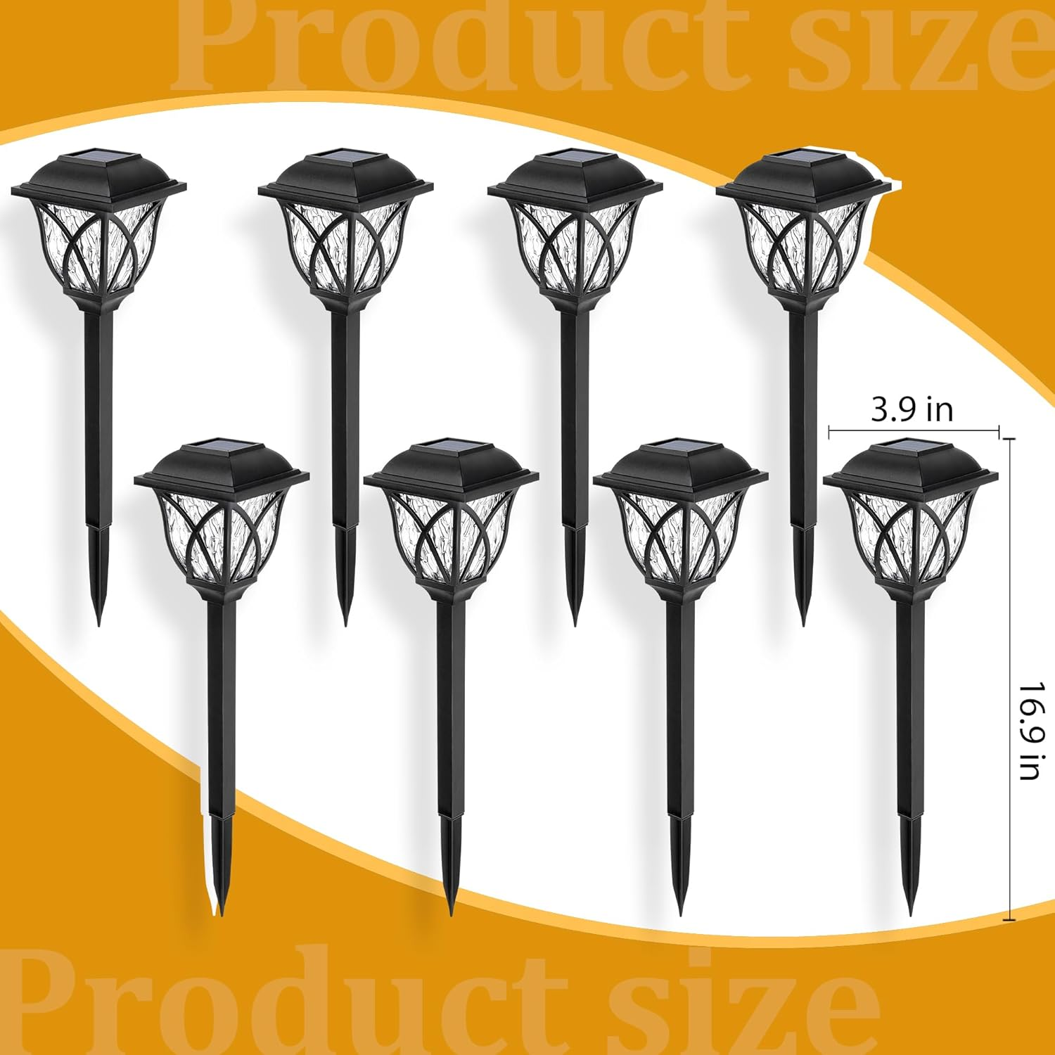 PATIOPIA Solar Lights Outdoor, 6 Pack LED Solar Garden Lights Waterproof, Solar Lights for Outside, Garden Decor for Yard,Landscape, Patio, Planter, Walkway (Warm White) image number 1