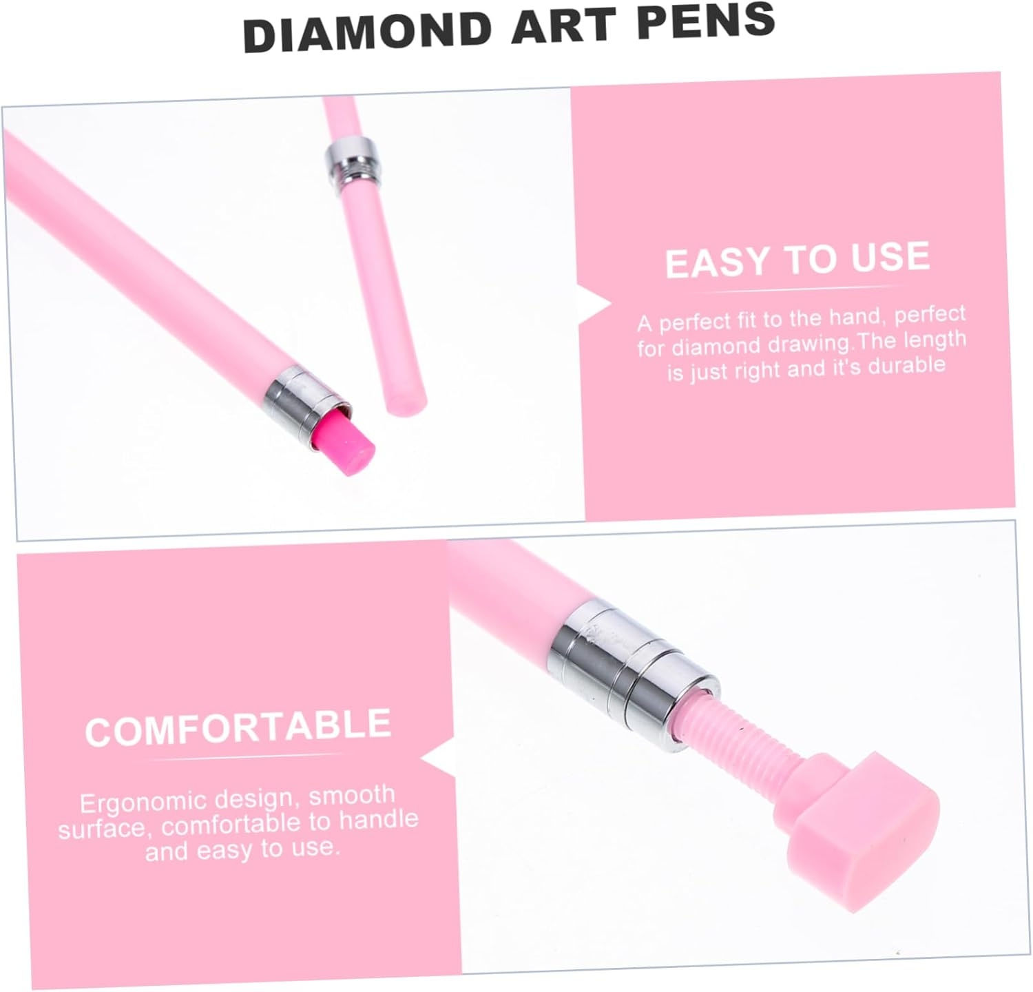 CTIRCHIU Diy Craft Tool Diamond Drawing Drill Pen Nail Art Pen Pink Soft Wax Rhinestone Tool image number 4