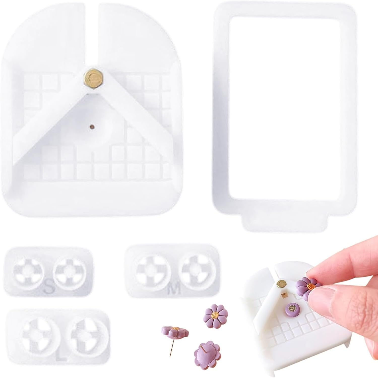 Stud Post Embedding Tool for Polymer Clay Earring, Polymer Clay Tools for Clay Jewelry, Earring Post Embedder Tool image number 1