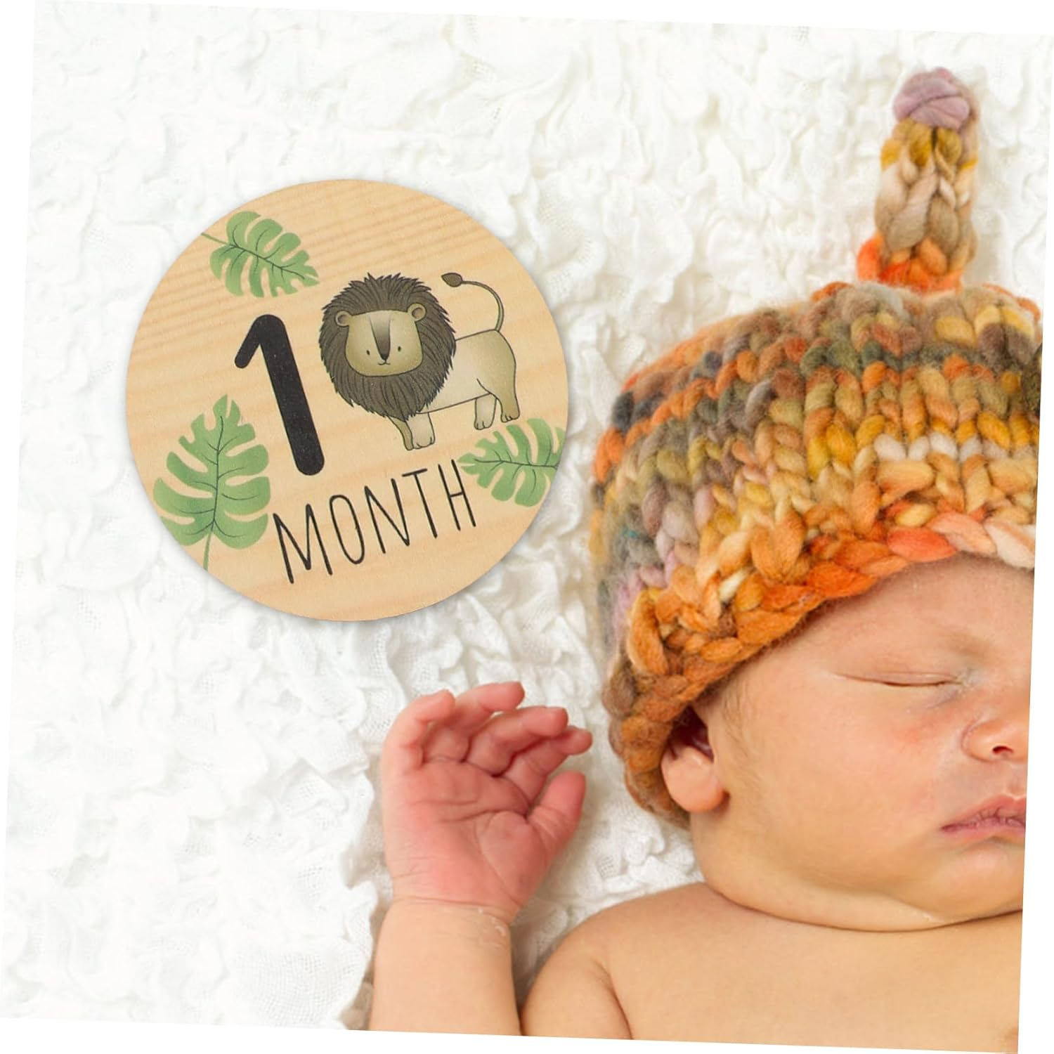 7Pcs Wooden Milestone Signs Newborn Name Birth Announcement Monthly Photo Props Shower Decor image number 5