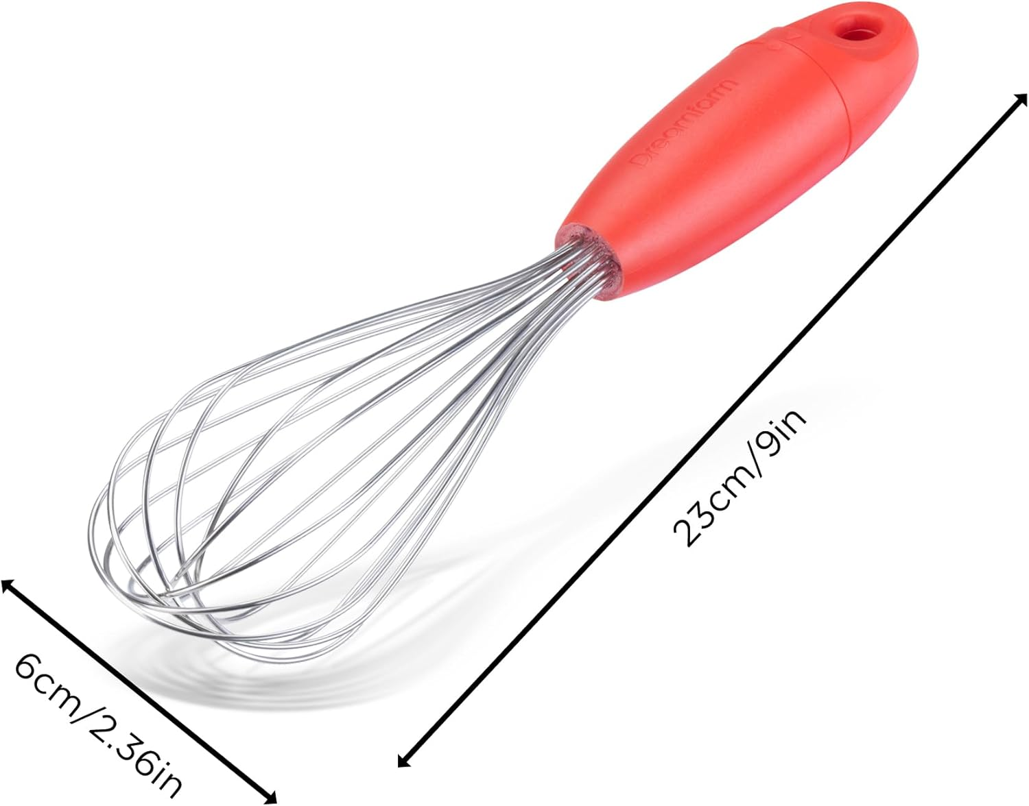 Dreamfarm Mini Flisk 3-In-1 Fold-Flat, Space-Saving Baking & Cooking Balloon Whisk, Sauce Whisk & Flat Deglazing Whisk, Stainless Steel - 9" Red image number 2