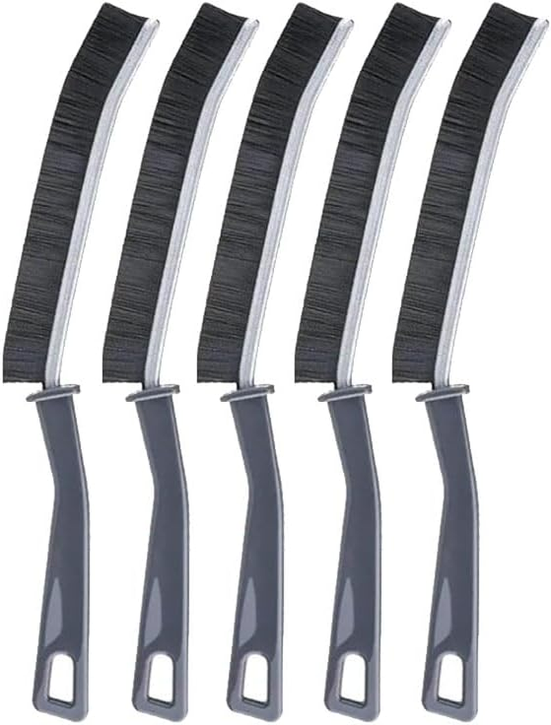 Crevice Cleaning Brush, Hard Bristle Cleaning Supplies, Grout Brush, Crevice Cleaning Tool, Household Cleaning Brushes, Gap Cleaning Brushes for Toilet, Bathroom, Bathtub, Sink, Window（5 PCS Black） image number 1