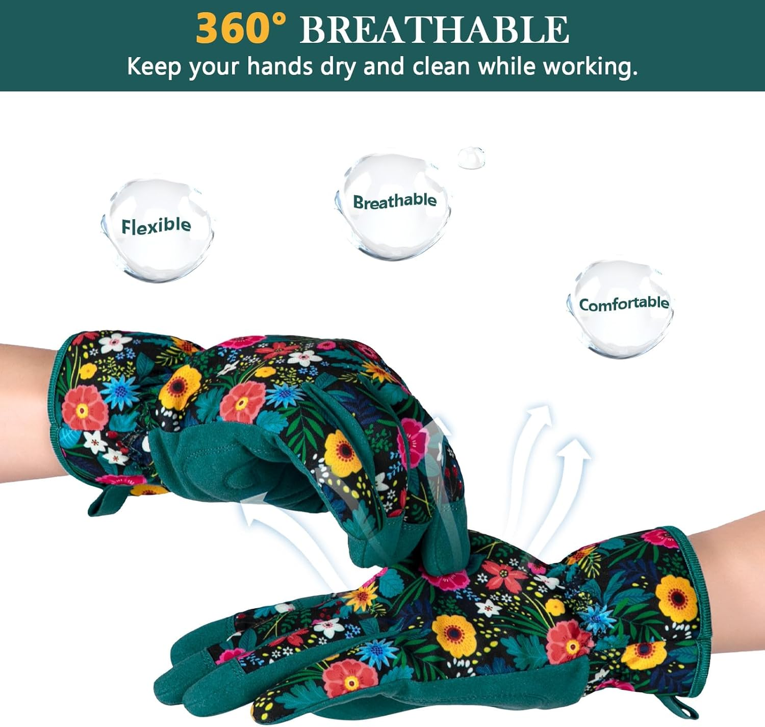 Gardening Gloves for Women, Breathable Leather Garden Gloves with Grip, Thorn-Proof Puncture-Resistant Work Gloves