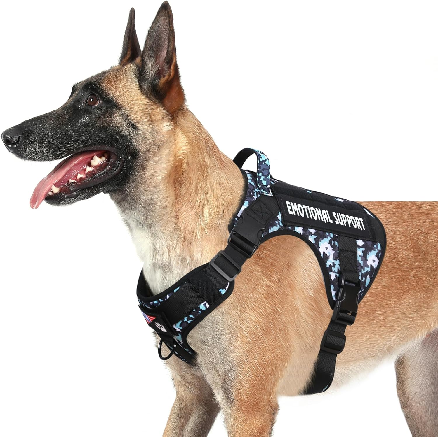 Voopet Tactical Dog Harness - Military Emotional Support Service Dog Vest with Handle & Molle for Medium Large Dogs, Easy Control No Pull ESA Dog Vest with 6 Tags for Working Training image number 5