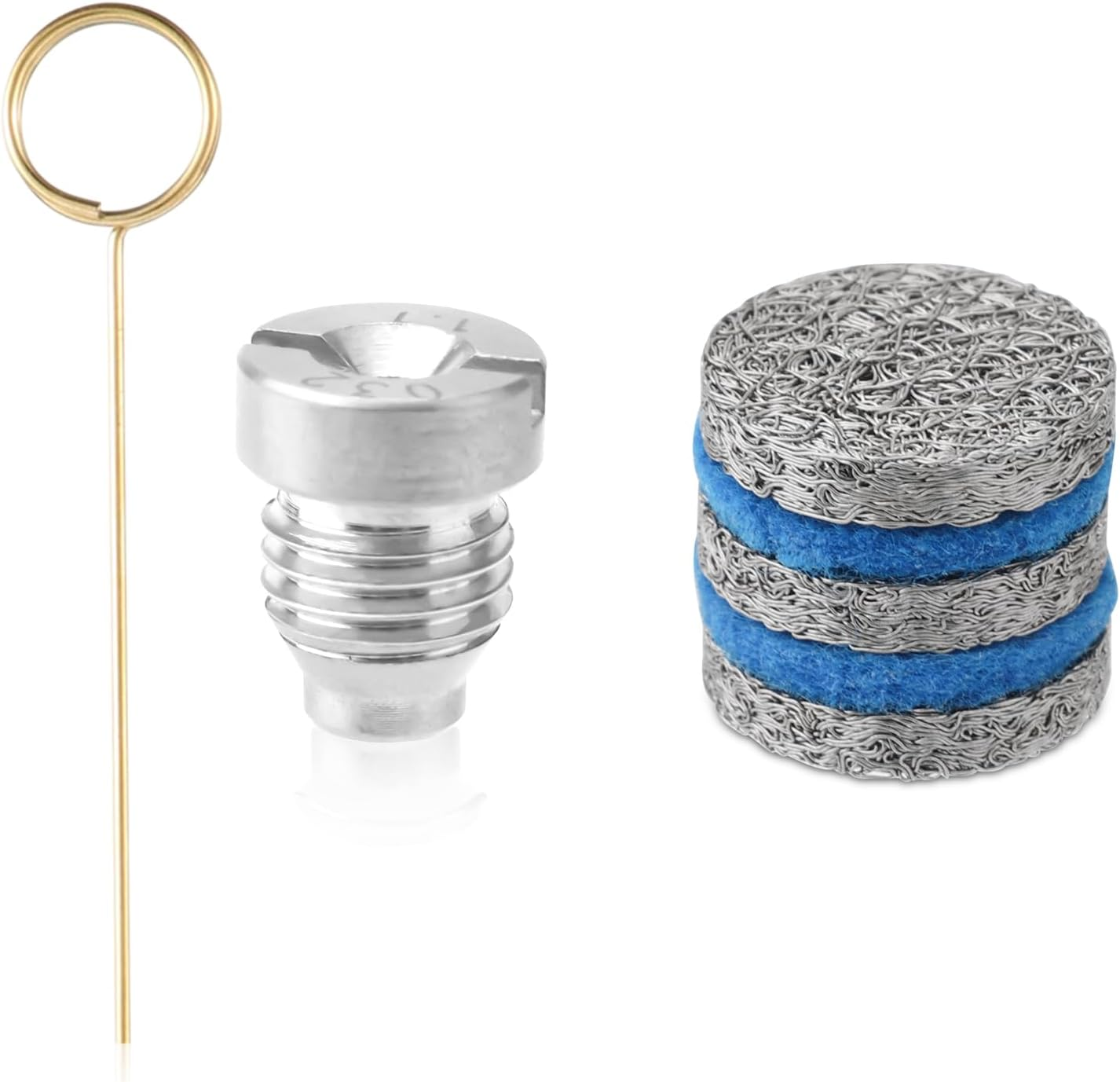 0.04In Foam Cannon Orifice Nozzle Tips, Universal Foam Cannon Nozzle 3000 PSI Foam Cannon Nozzle with 3 Foam Maker Mesh 2 Cotton Pads Cleaning Needle for Snow Foam Lance Replacement image number 3