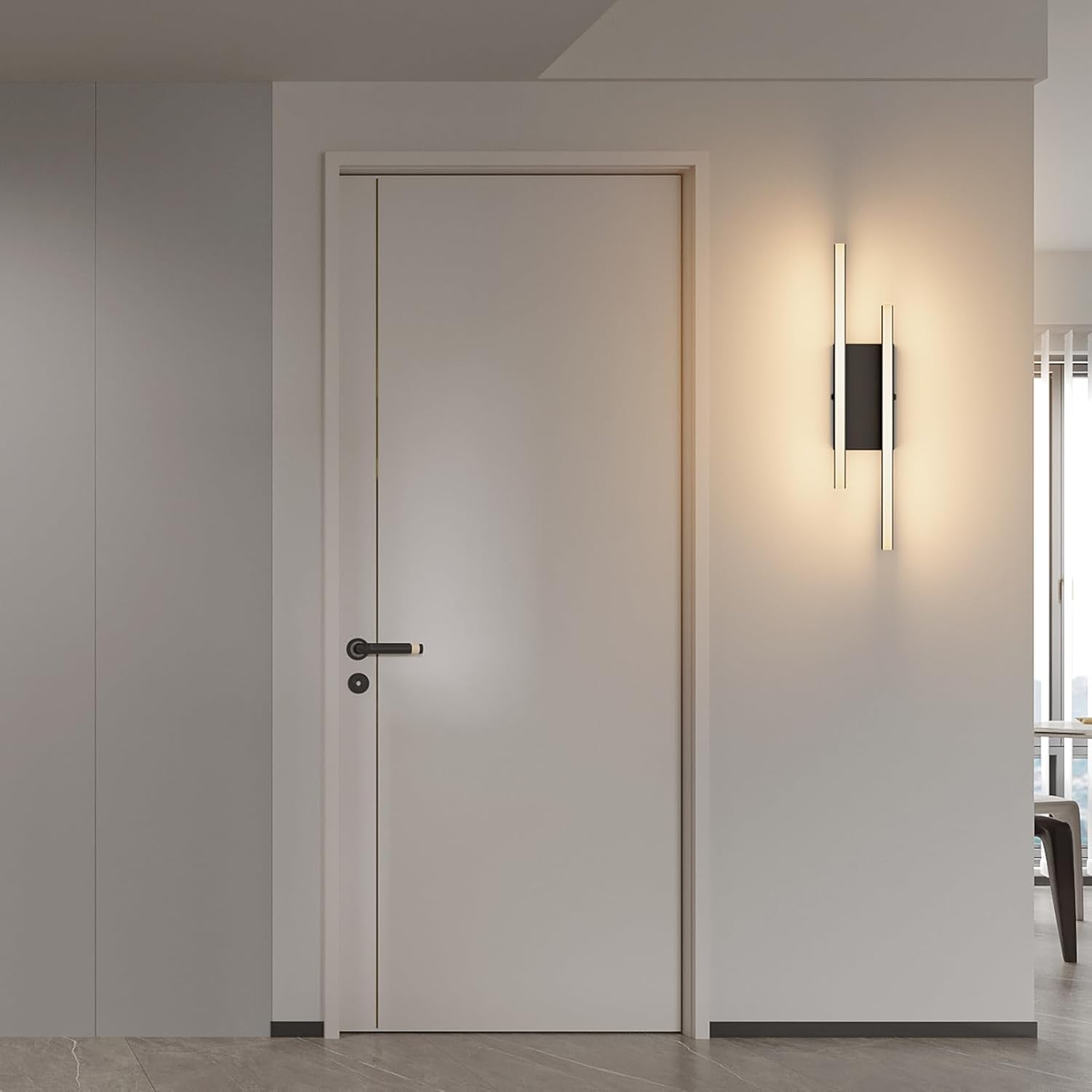 Klighten Mordern LED Wall Light 40 Cm, 12 W 850 LM Decorative Interior Light for Hallway, Bedroom, Living Room, Stairs, Warm White 3000K, Black image number 5