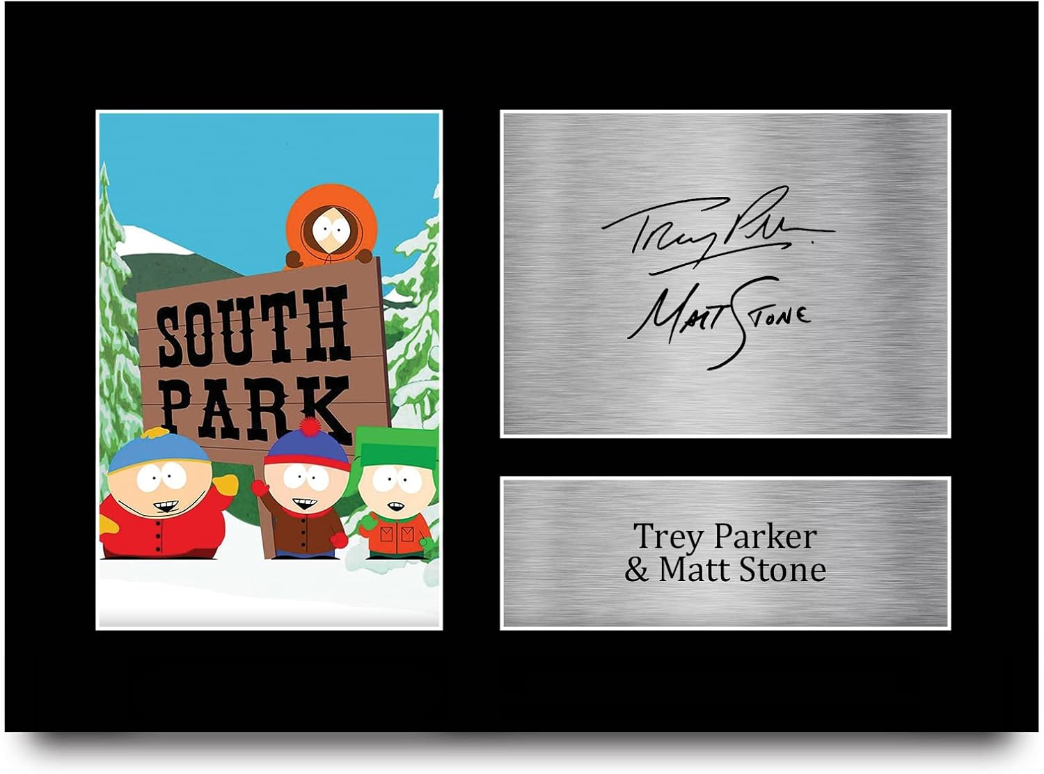 HWC Trading FR A4 Trey Parker & Matt Stone South Park Gifts Printed Signed Autograph Picture for TV Show Fans - A4 Framed